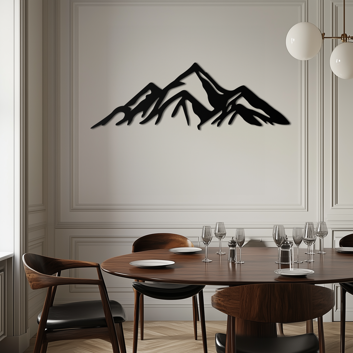 Metal Mountain Peak Silhouette Wall Art - Majestic Contemporary Minimalist Home Decor