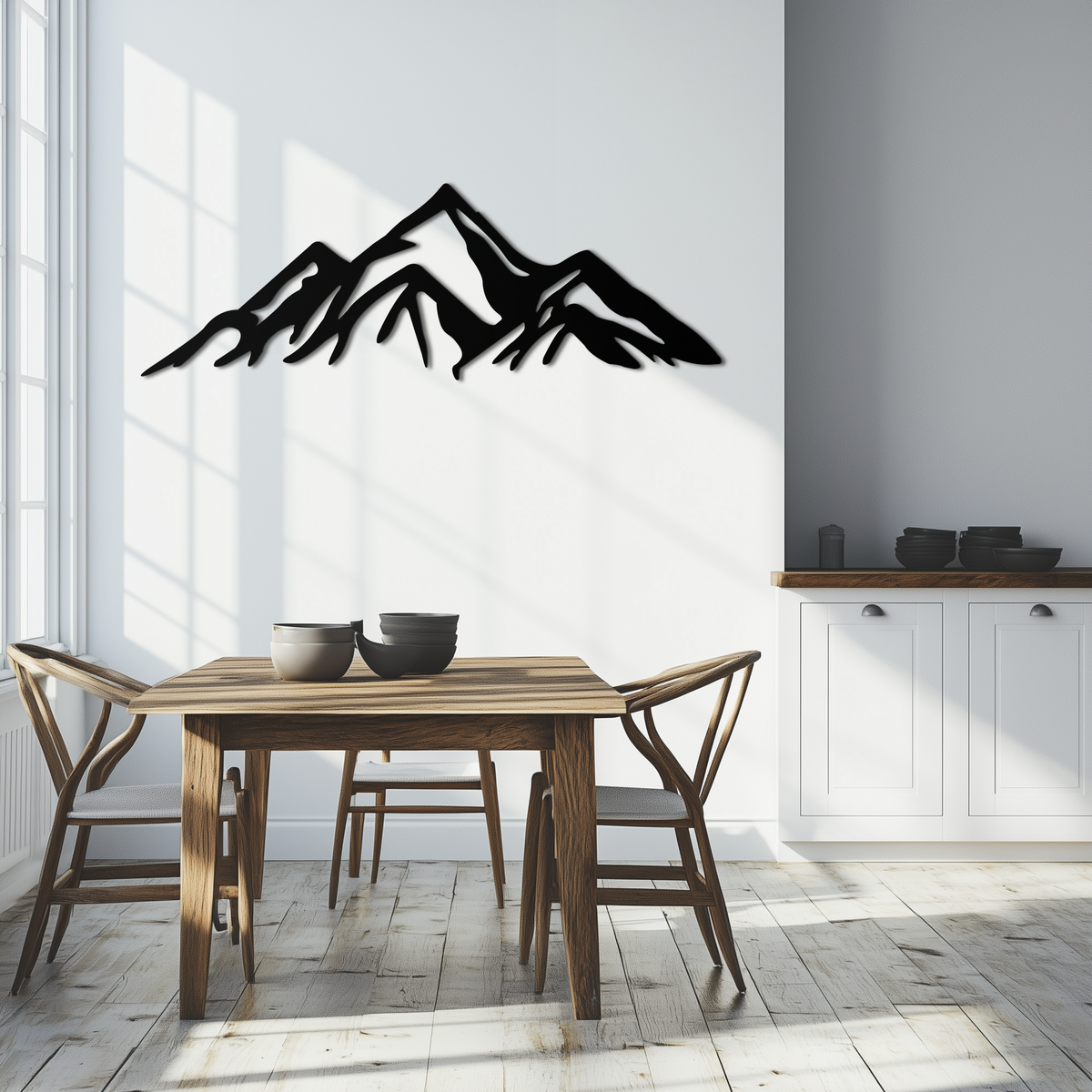 Metal Mountain Peak Silhouette Wall Art - Majestic Contemporary Minimalist Home Decor