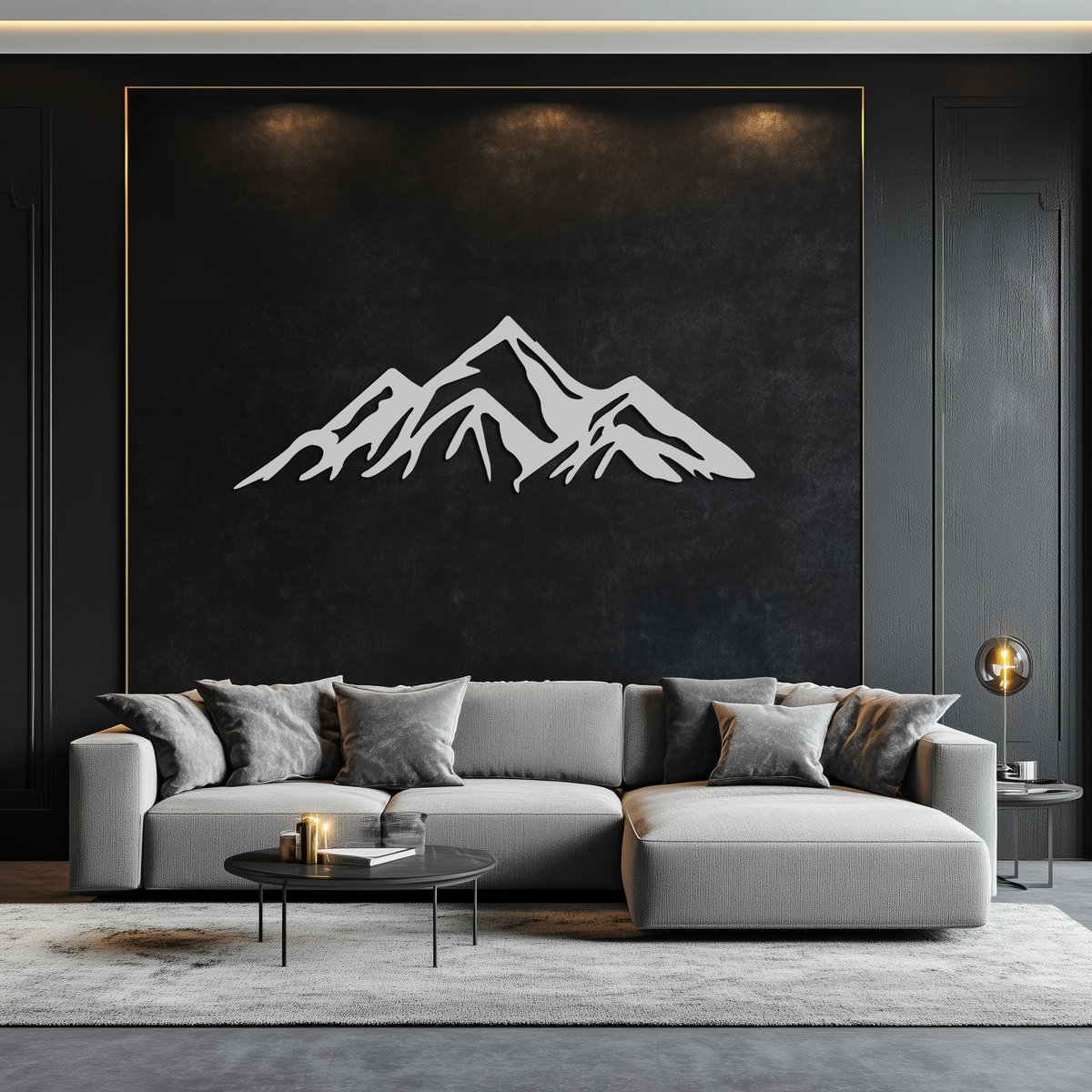 Metal Mountain Peak Silhouette Wall Art - Majestic Contemporary Minimalist Home Decor