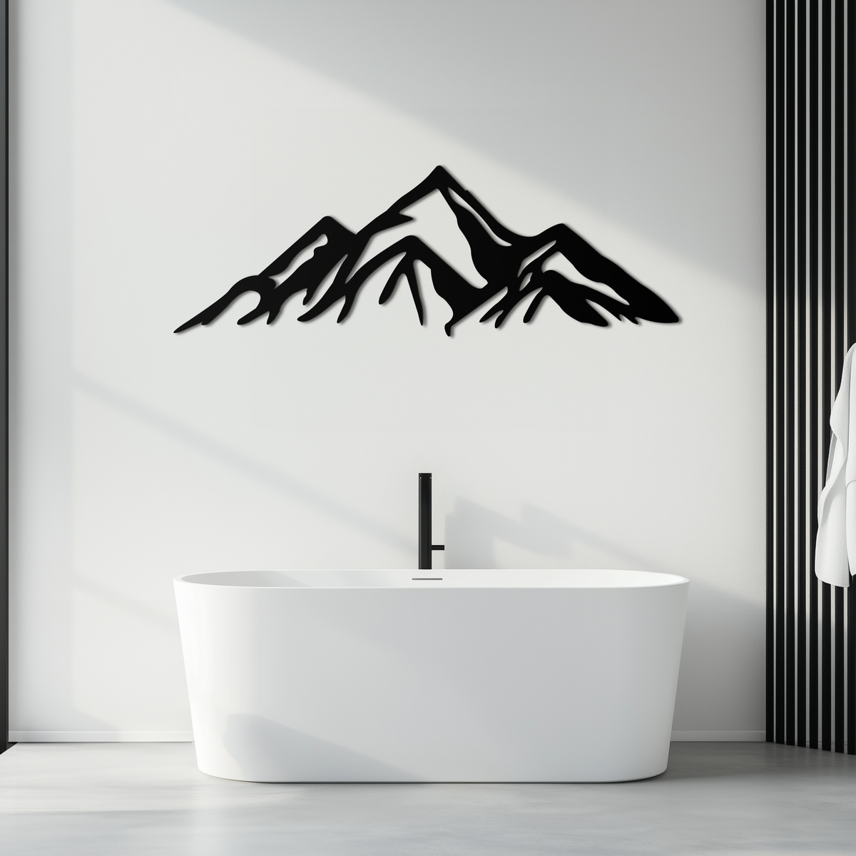 Metal Mountain Peak Silhouette Wall Art - Majestic Contemporary Minimalist Home Decor