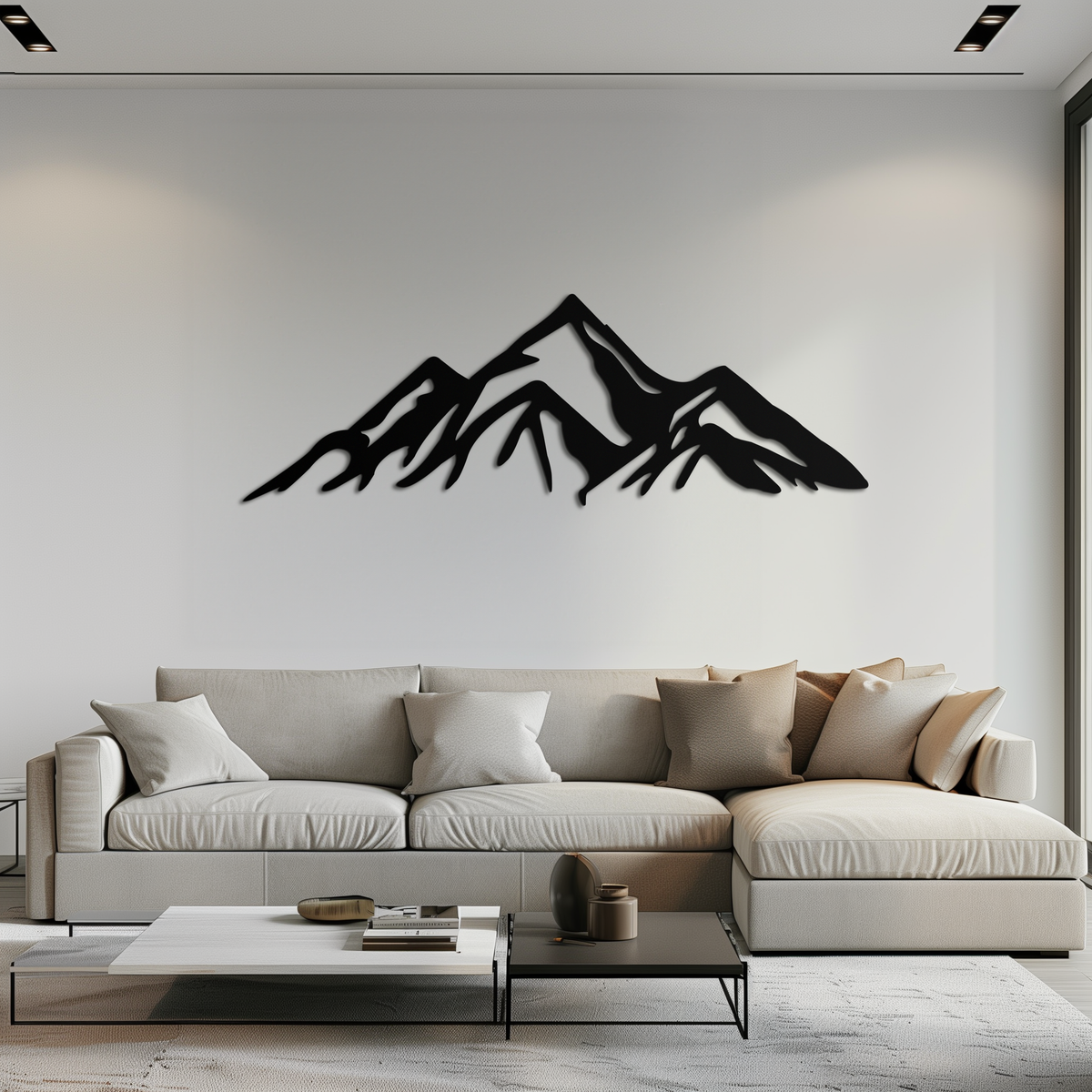 Metal Mountain Peak Silhouette Wall Art - Majestic Contemporary Minimalist Home Decor