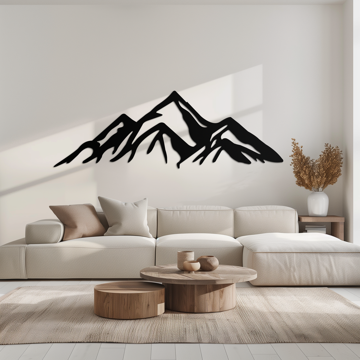 Metal Mountain Peak Silhouette Wall Art - Majestic Contemporary Minimalist Home Decor