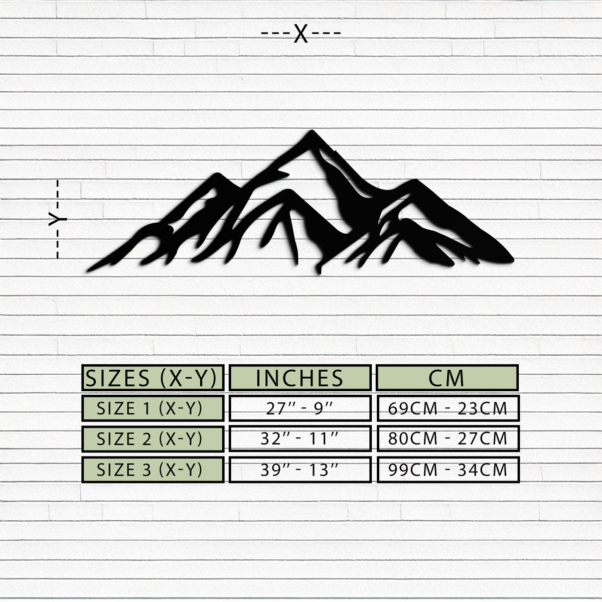 Metal Mountain Peak Silhouette Wall Art - Majestic Contemporary Minimalist Home Decor
