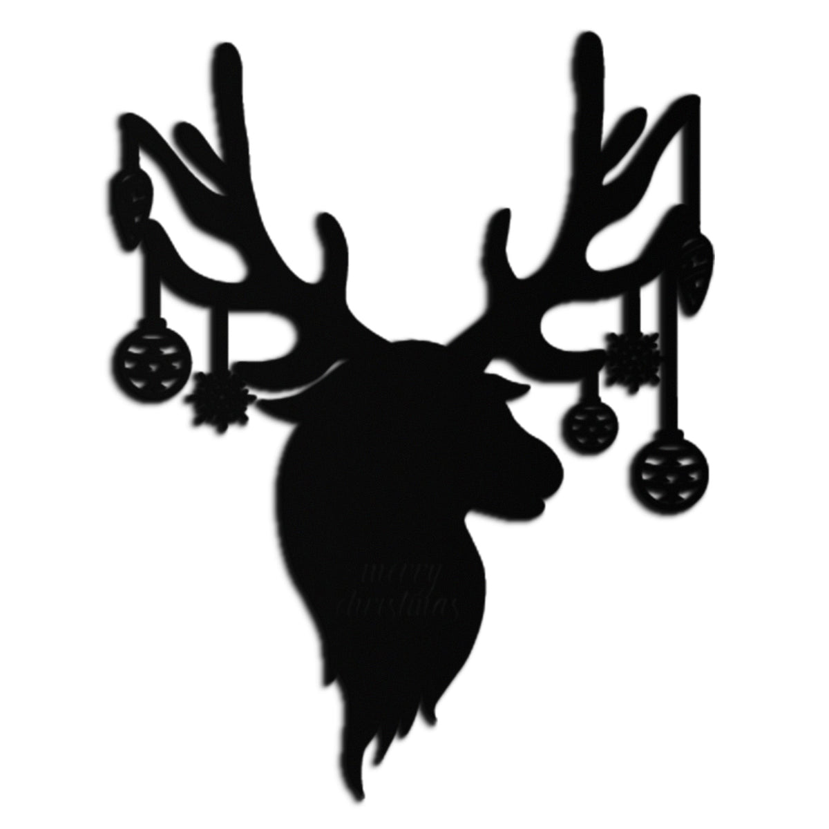 Metal Christmas Reindeer Wall Art with Festive Ornaments Decor