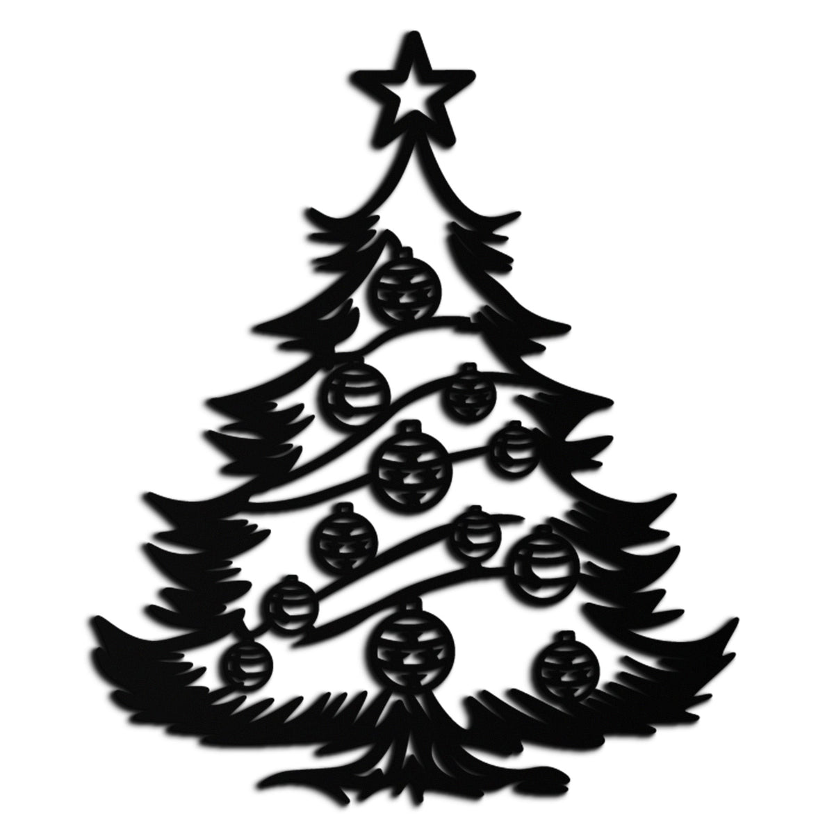 Steel Christmas Tree Wall Art Silhouette - Festive Holiday Ornament