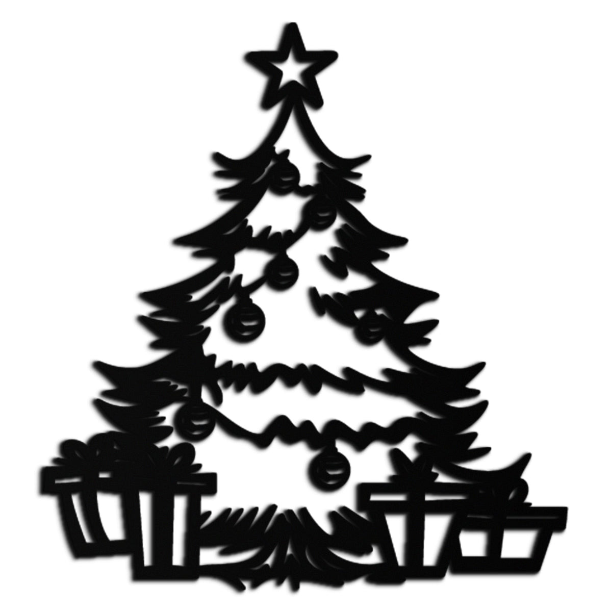 Christmas Tree Metal Wall Art - Festive Holiday Ornaments Design