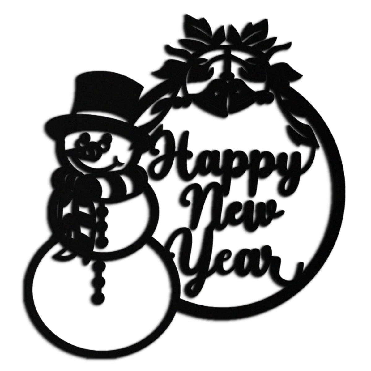 Snowman Metal Wall Art Happy New Year Holiday Winter Christmas Home Decoration