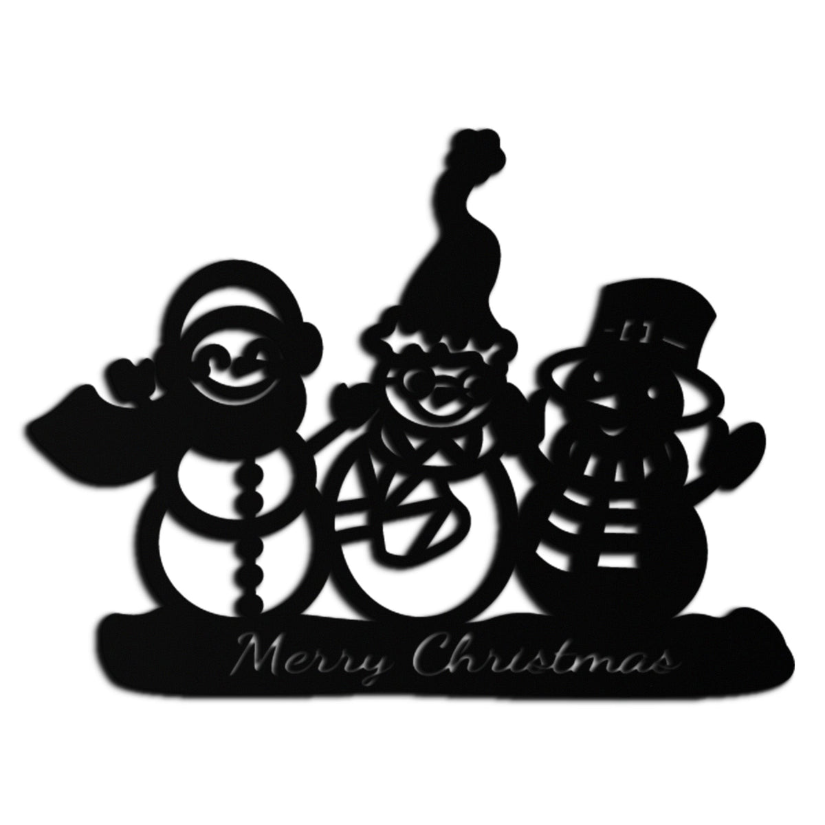 Metal Wall Art Frosty Trio Snowman - Merry Christmas Holiday Decor
