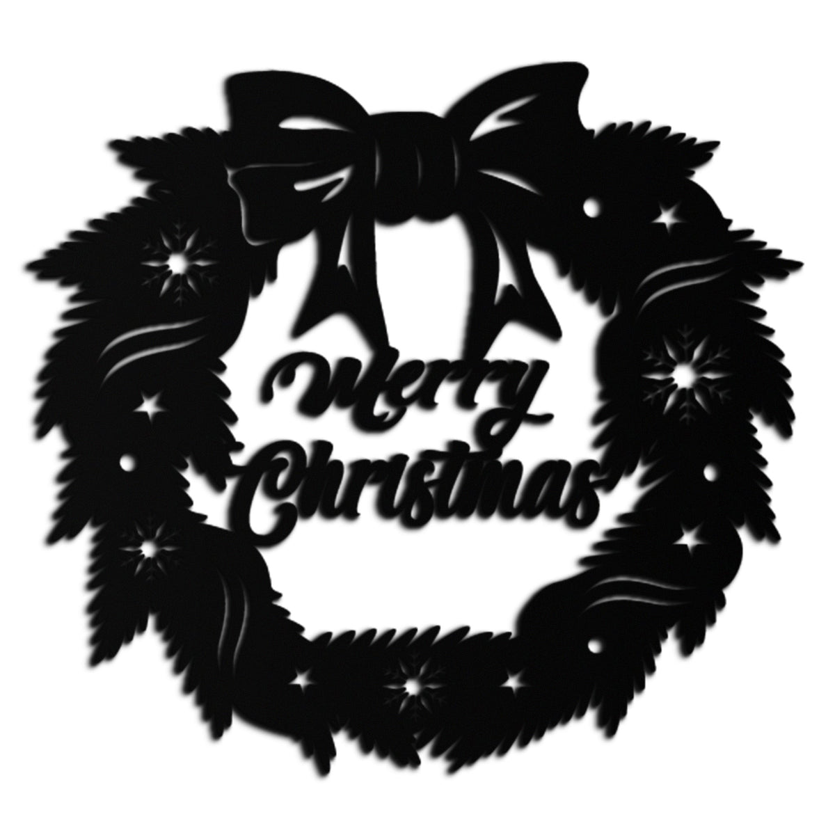 Metal Christmas Wreath Wall Art - Festive Holiday Steel Decor
