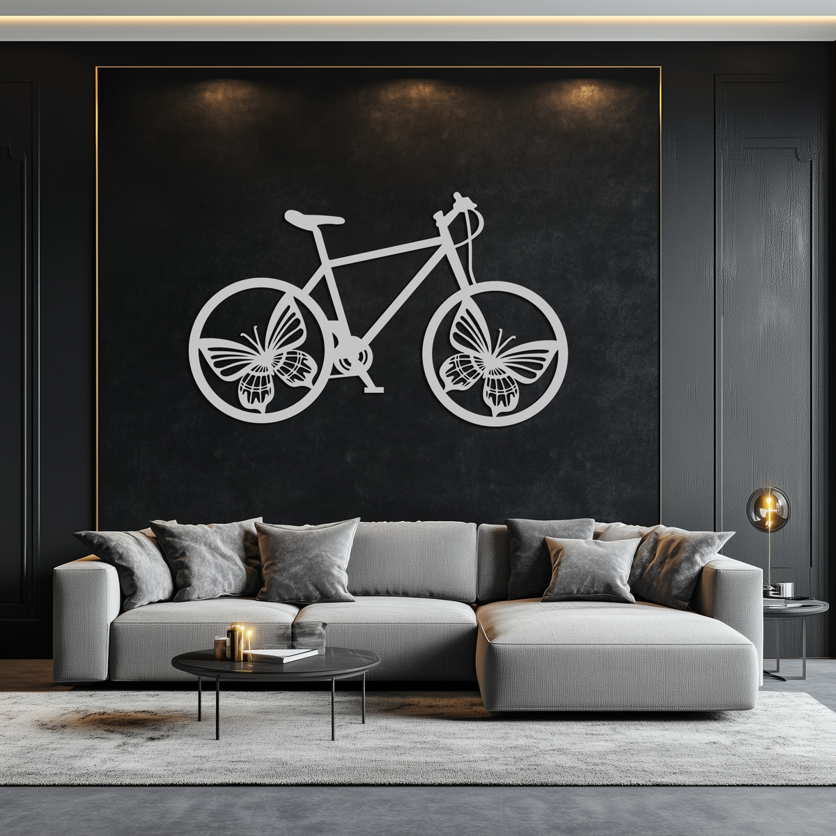 Metal Butterfly Wheel Bicycle Wall Art Modern Artistic Piece