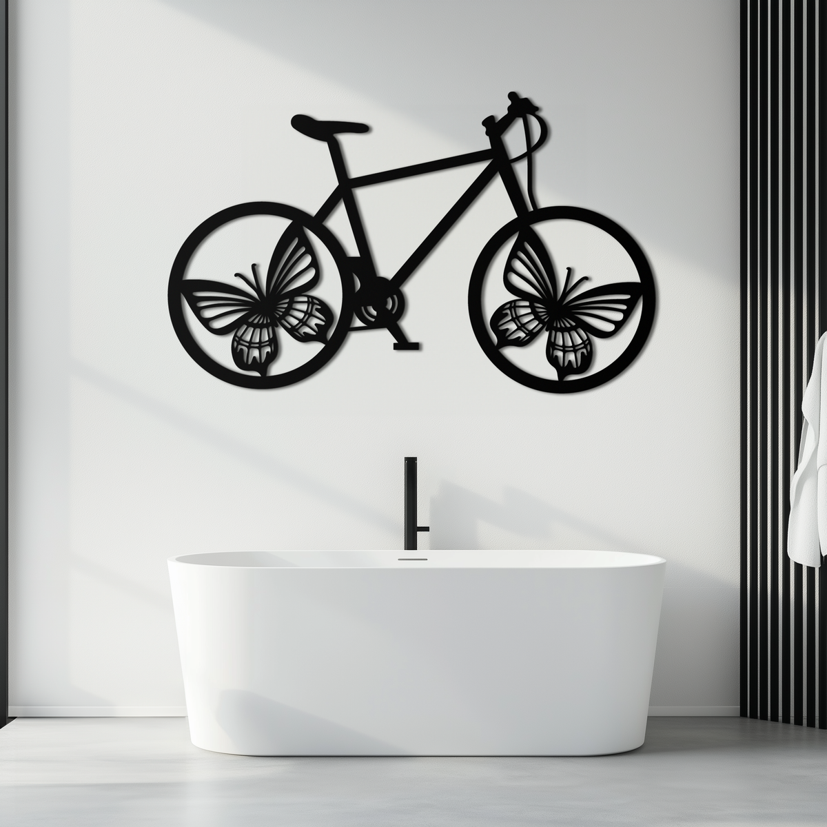 Metal Butterfly Wheel Bicycle Wall Art Modern Artistic Piece