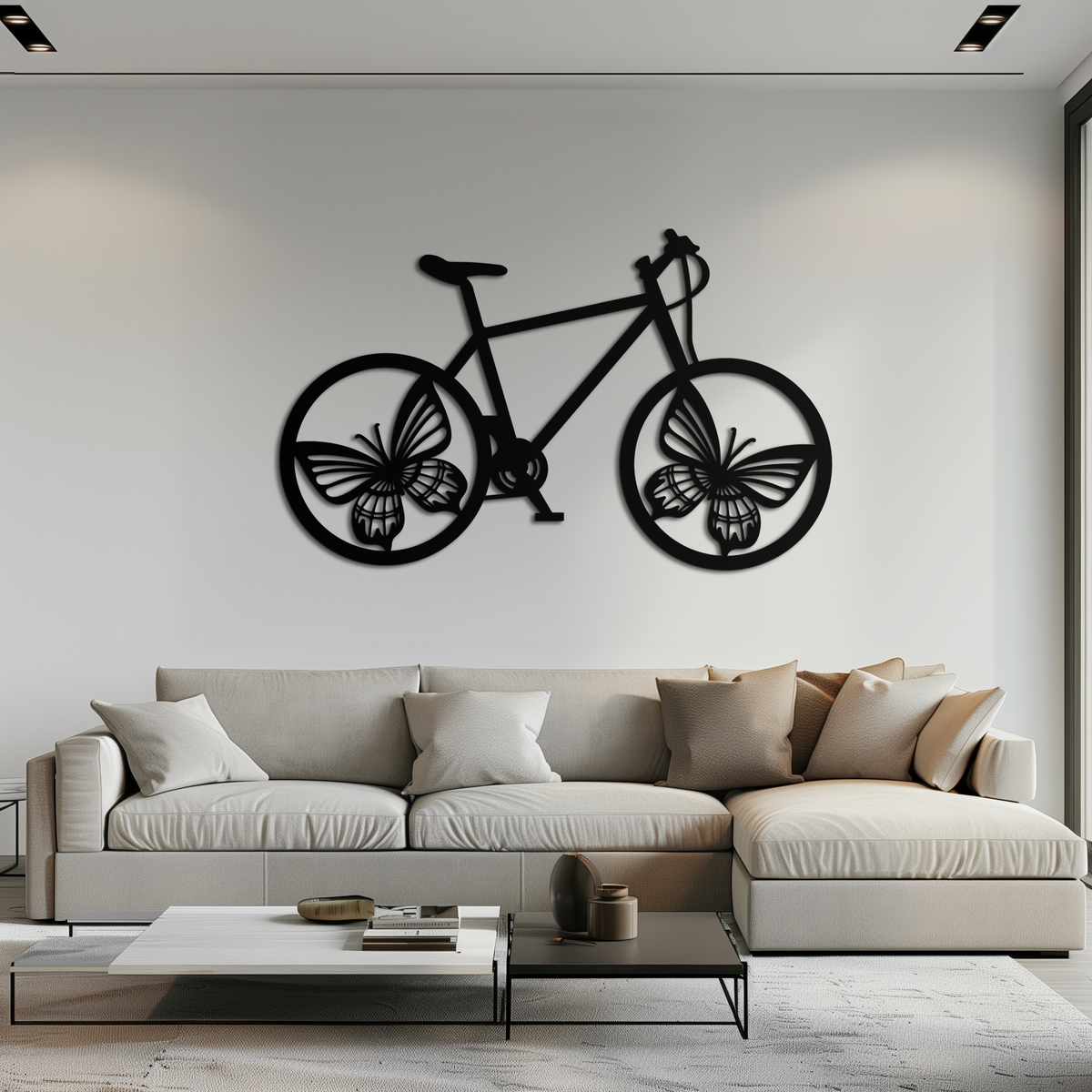 Metal Butterfly Wheel Bicycle Wall Art Modern Artistic Piece
