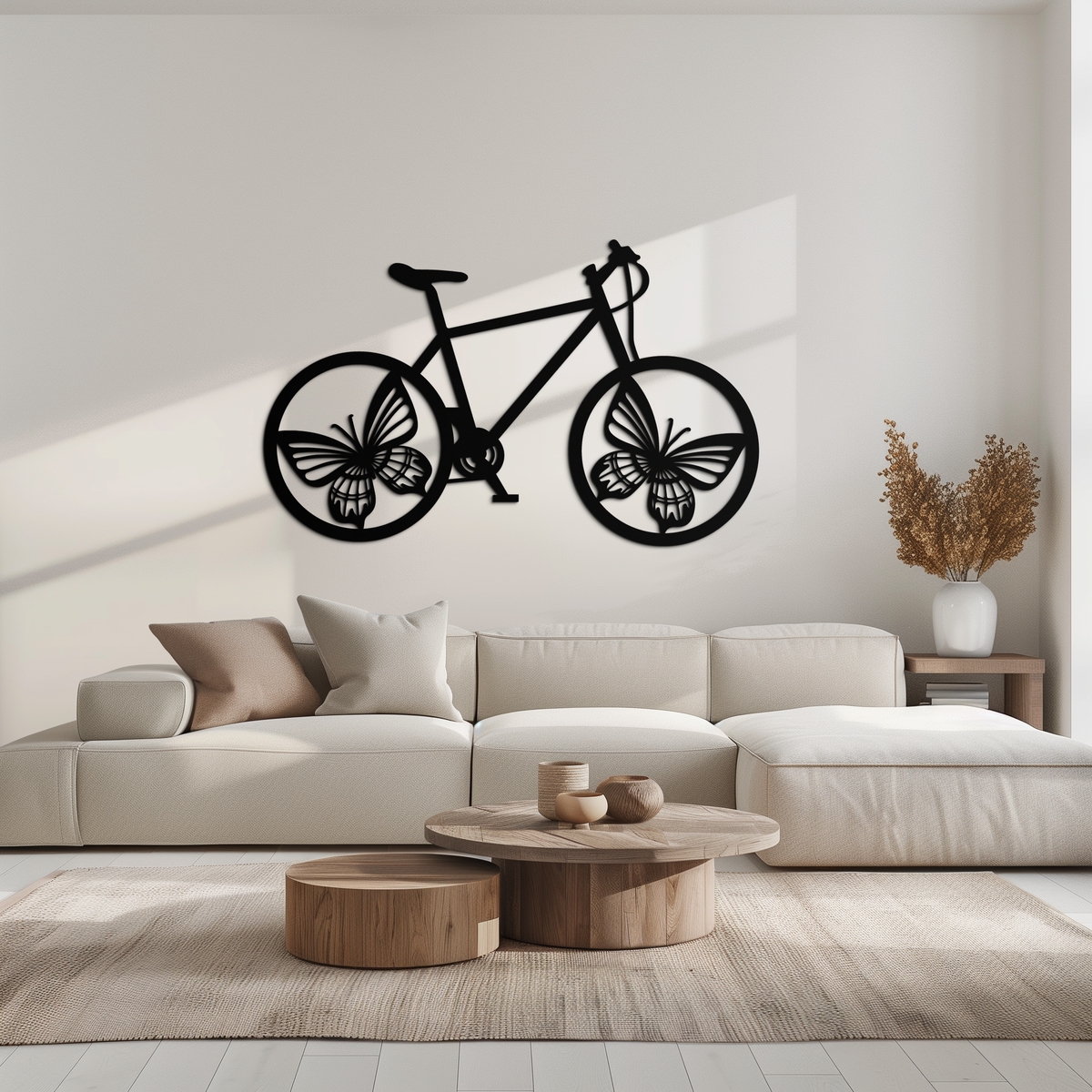 Metal Butterfly Wheel Bicycle Wall Art Modern Artistic Piece