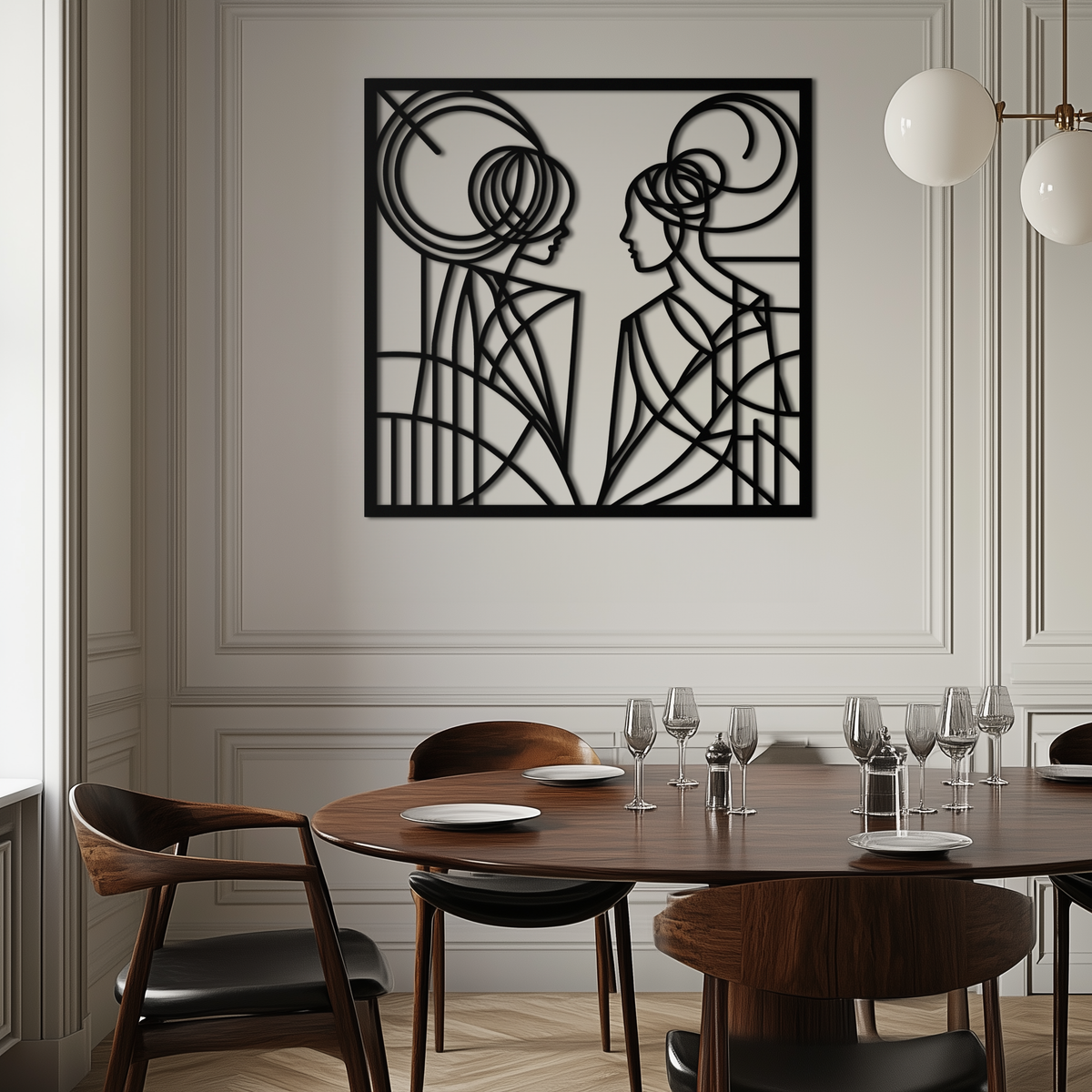 Abstract Female Silhouette Metal Wall Art - Modern Minimalist