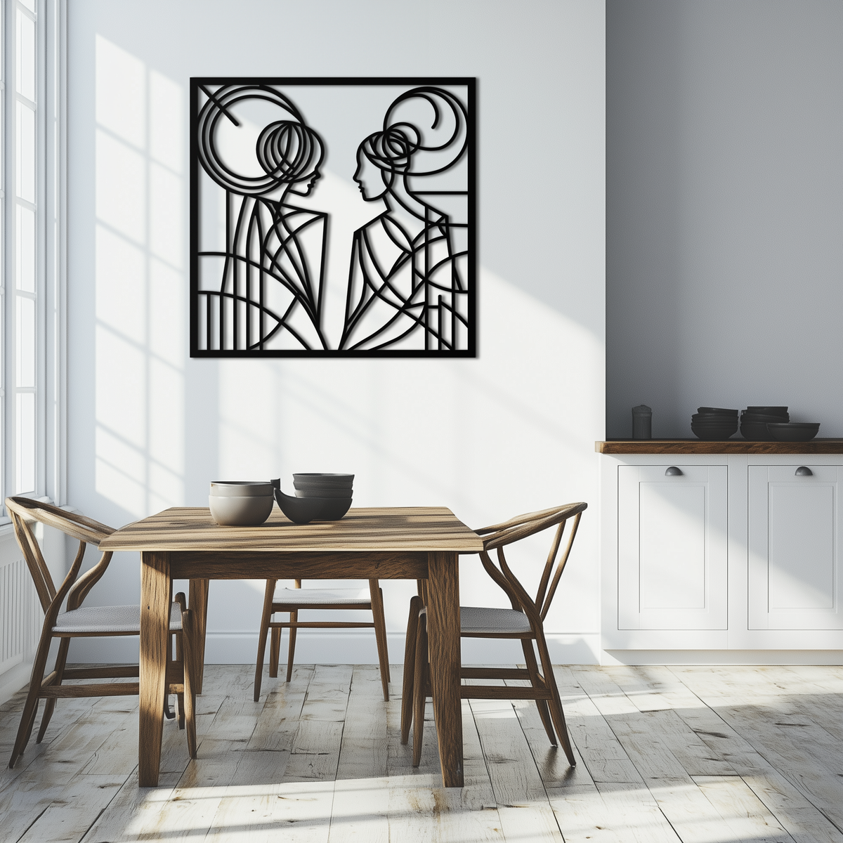 Abstract Female Silhouette Metal Wall Art - Modern Minimalist
