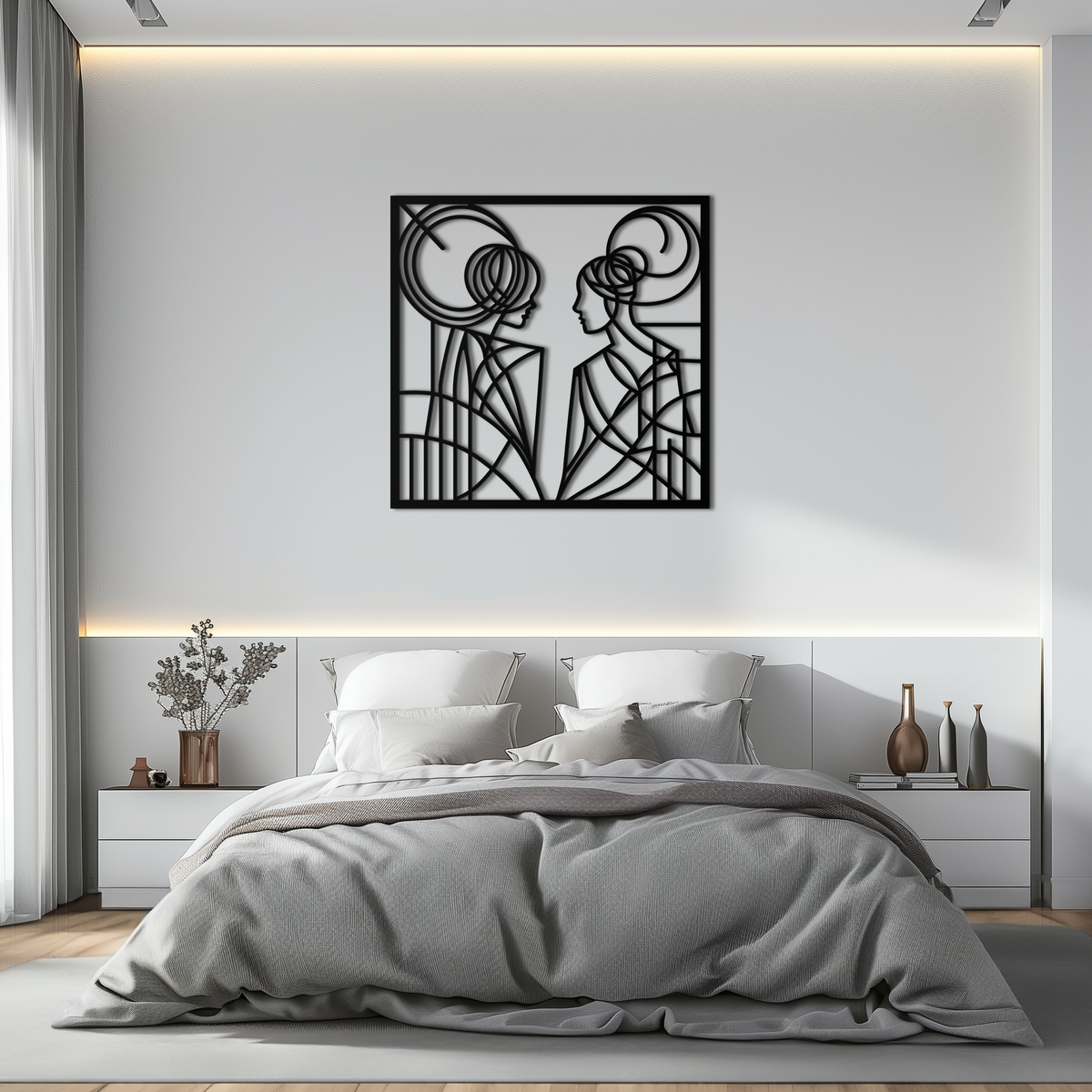 Abstract Female Silhouette Metal Wall Art - Modern Minimalist