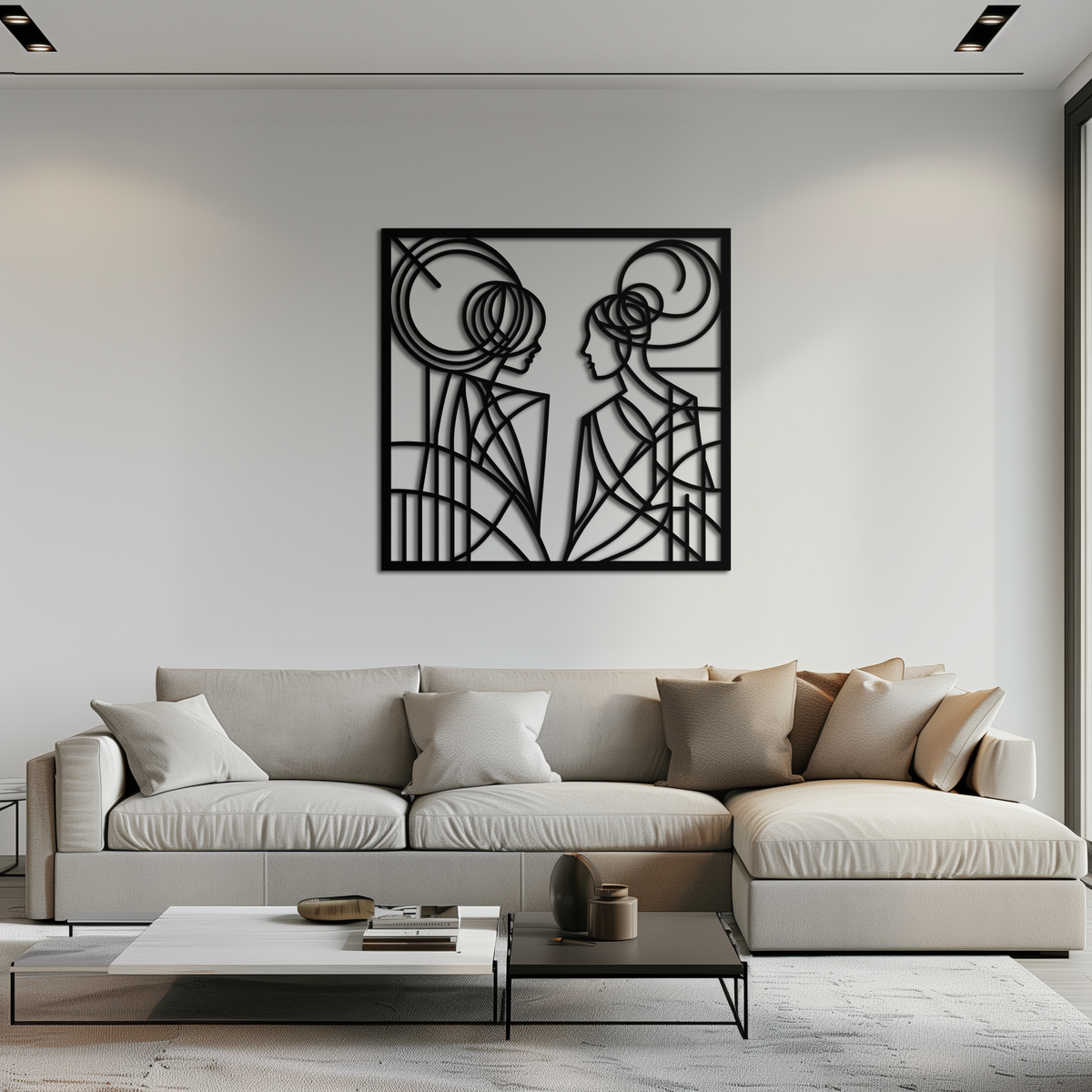 Abstract Female Silhouette Metal Wall Art - Modern Minimalist