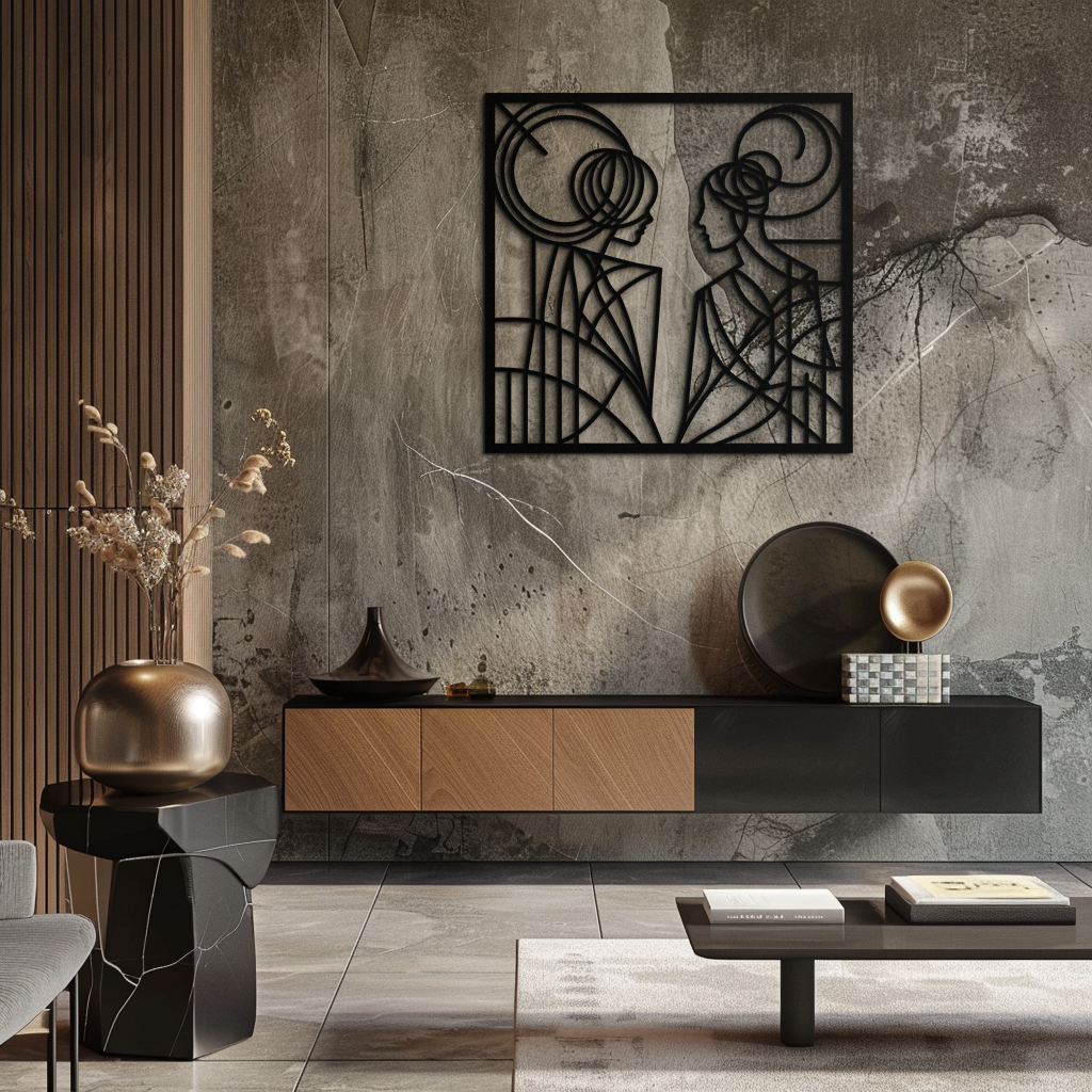 Abstract Female Silhouette Metal Wall Art - Modern Minimalist