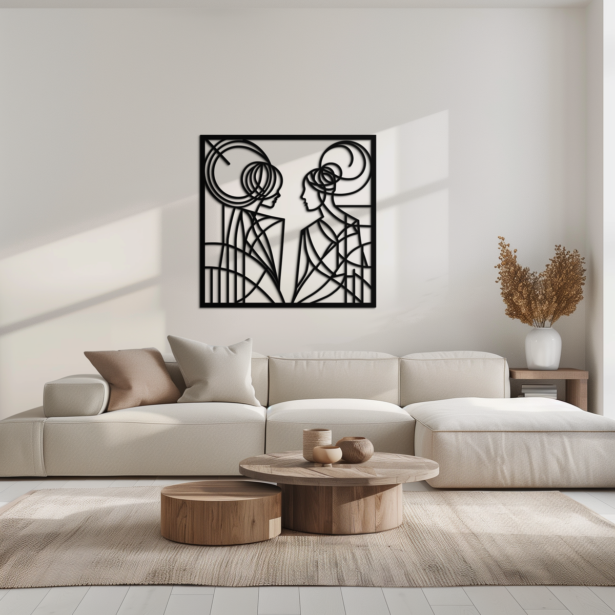 Abstract Female Silhouette Metal Wall Art - Modern Minimalist