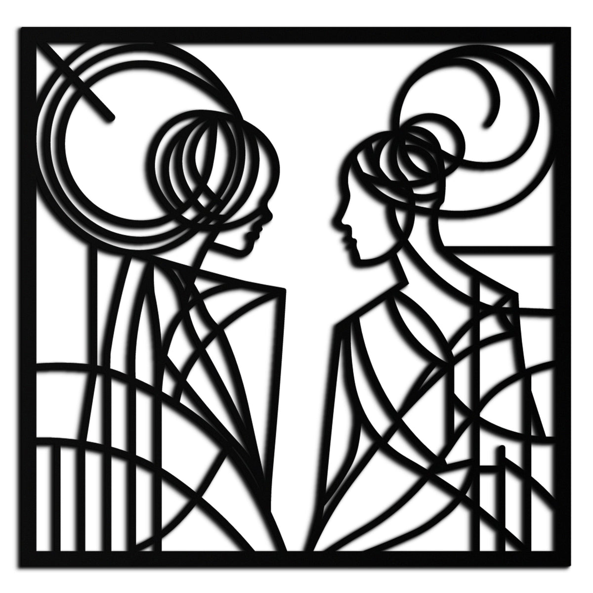 Abstract Female Silhouette Metal Wall Art - Modern Minimalist