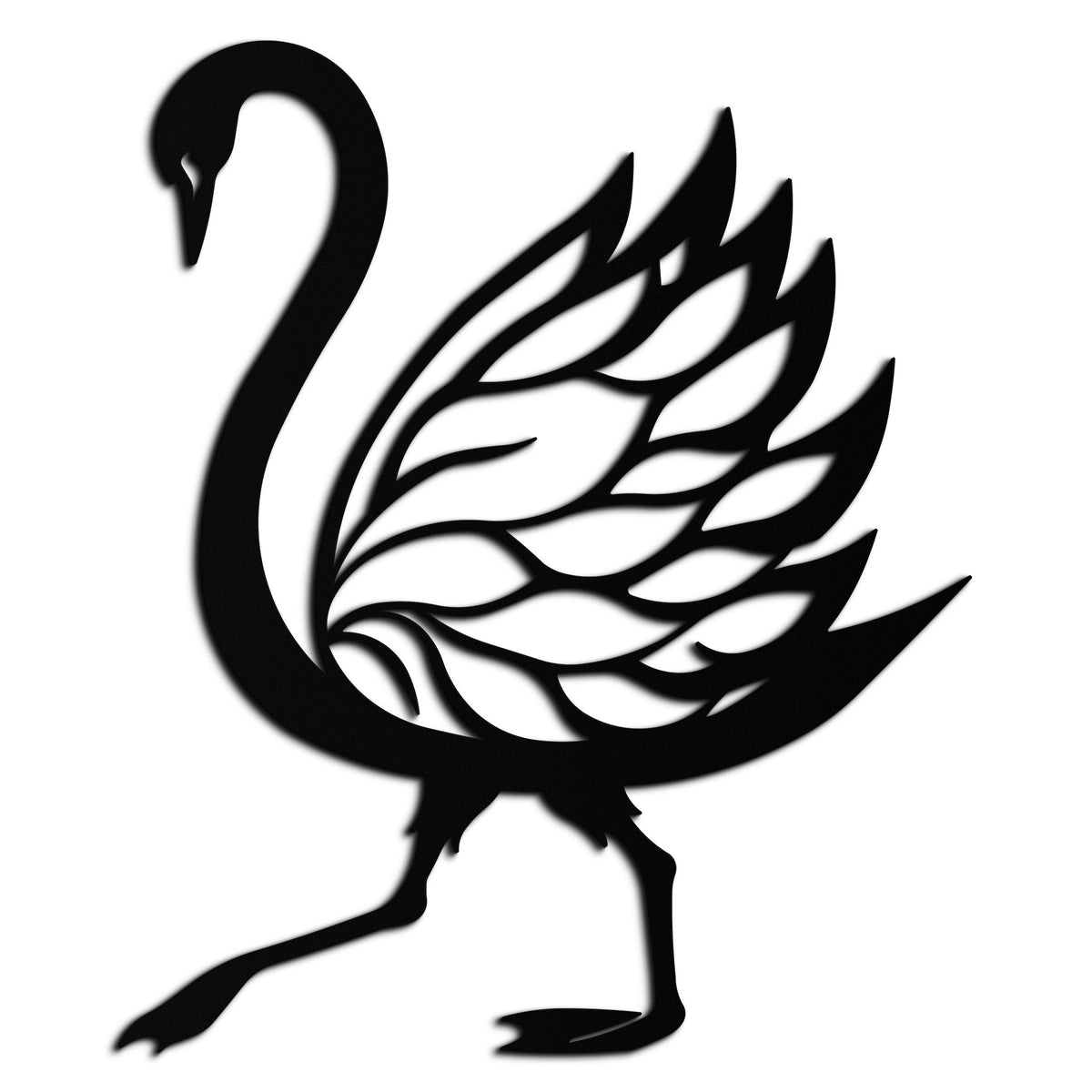 Steel Swan Silhouette Wall Art - Premium Graceful Elegant Nature Inspired Home Decor
