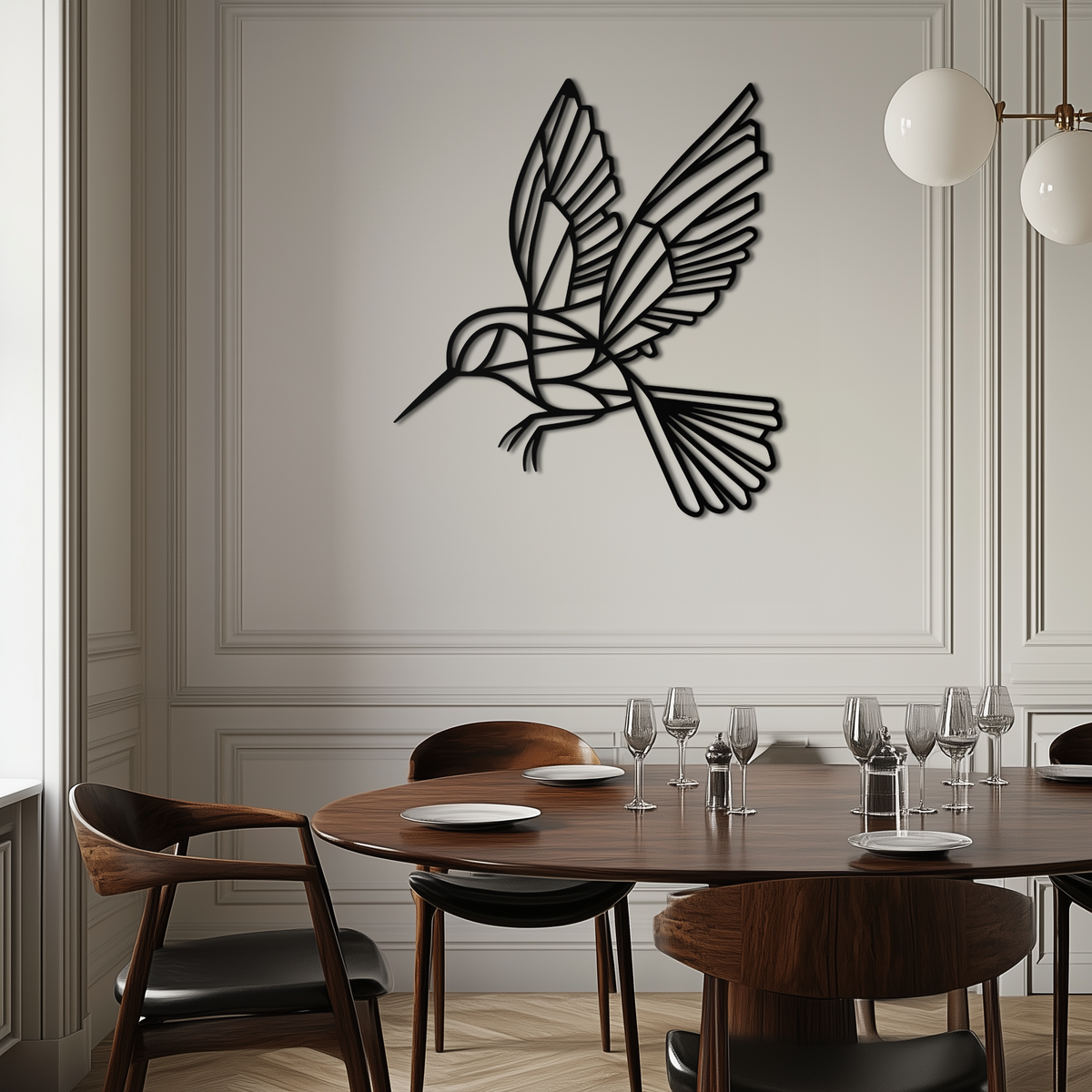 Hummingbird Metal Wall Art - Delicate Dynamic Bird Silhouette Steel Sculpture Decor
