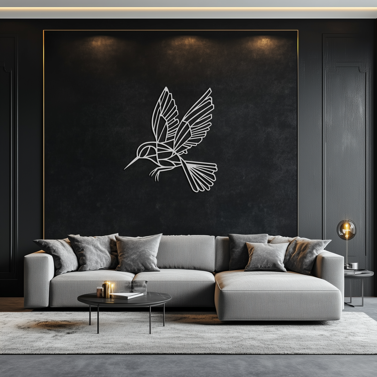 Hummingbird Metal Wall Art - Delicate Dynamic Bird Silhouette Steel Sculpture Decor