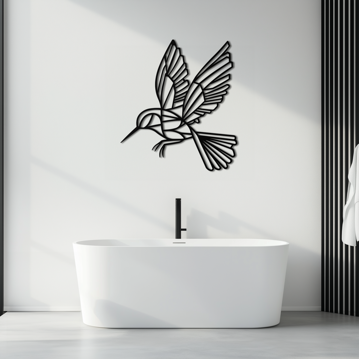 Hummingbird Metal Wall Art - Delicate Dynamic Bird Silhouette Steel Sculpture Decor
