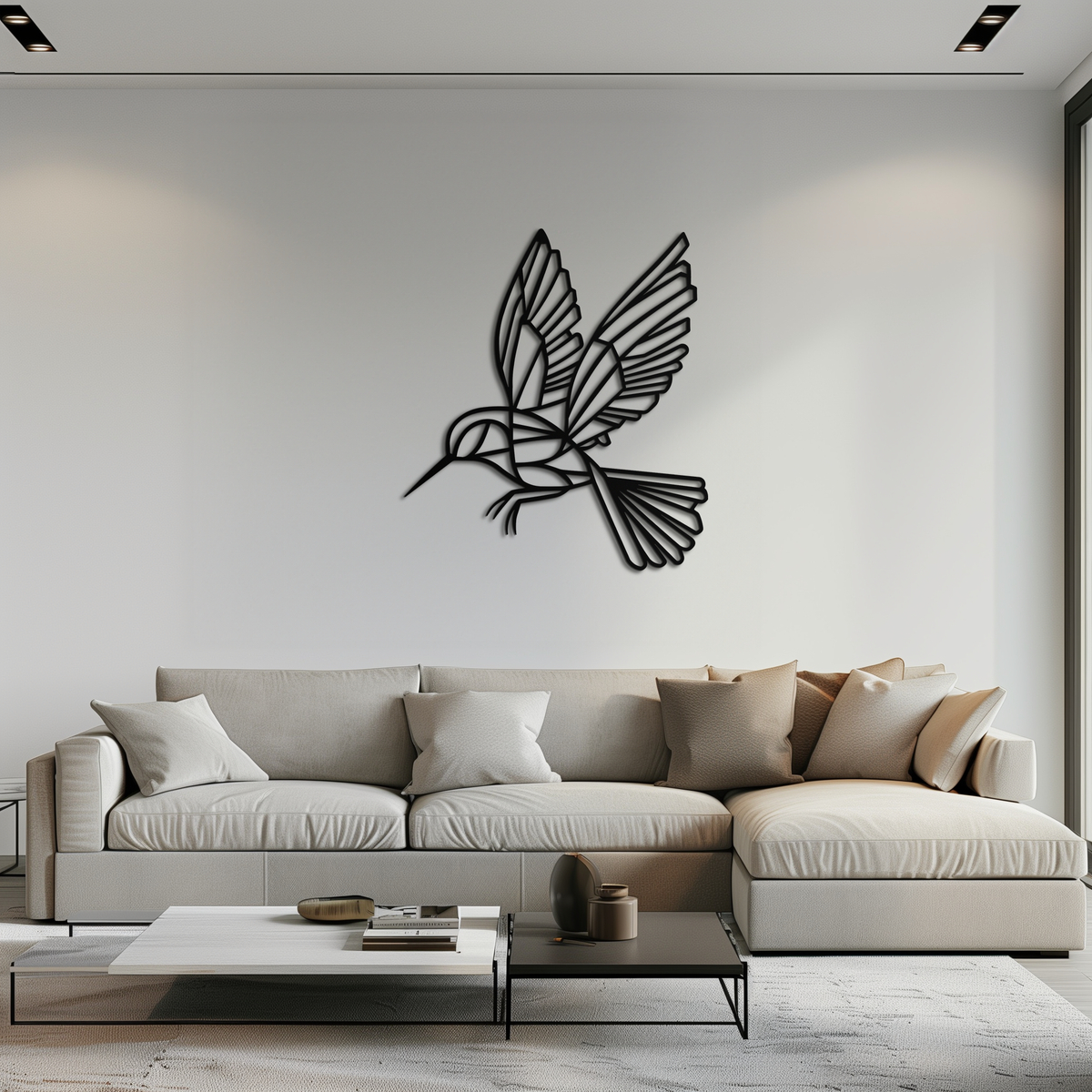 Hummingbird Metal Wall Art - Delicate Dynamic Bird Silhouette Steel Sculpture Decor