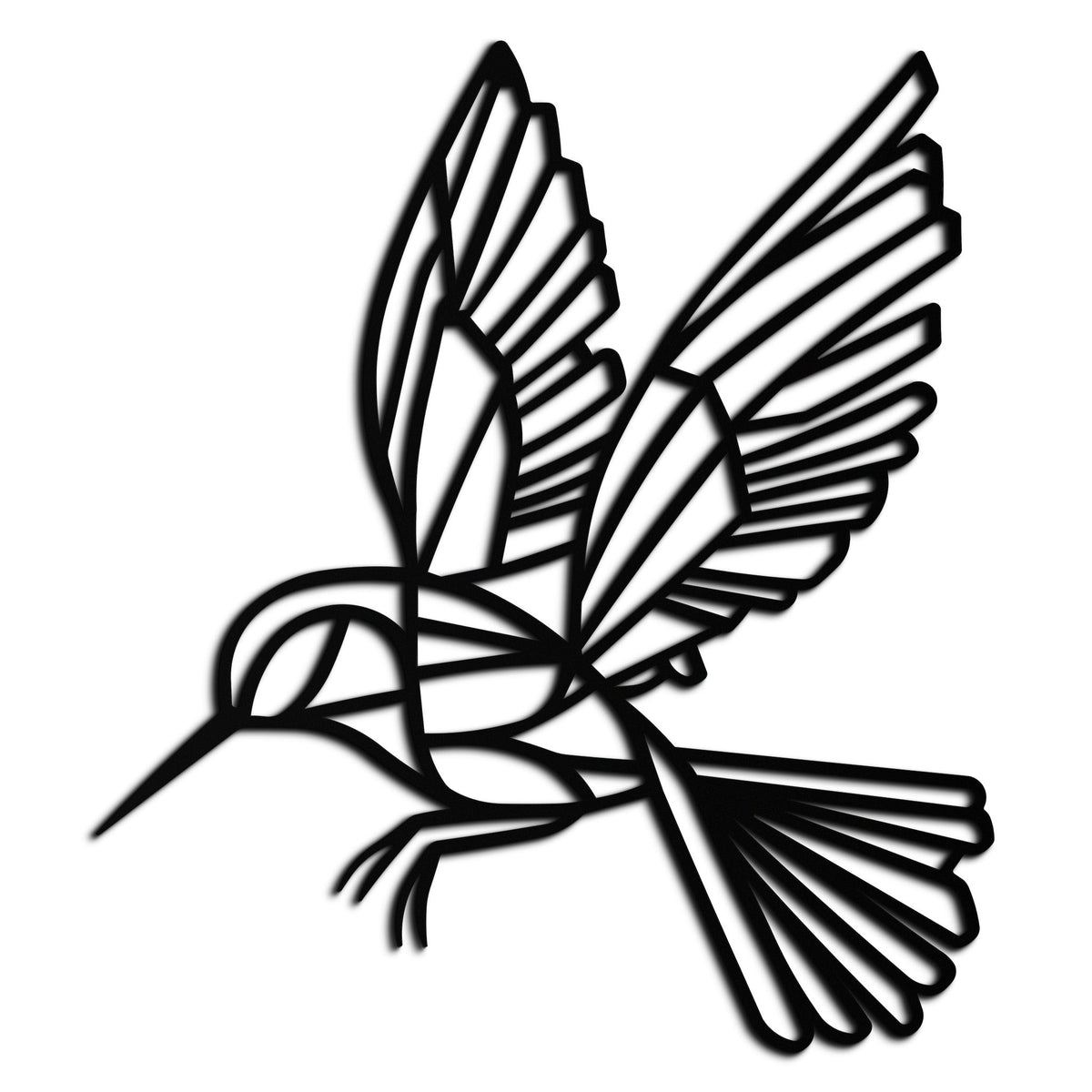 Hummingbird Metal Wall Art - Delicate Dynamic Bird Silhouette Steel Sculpture Decor