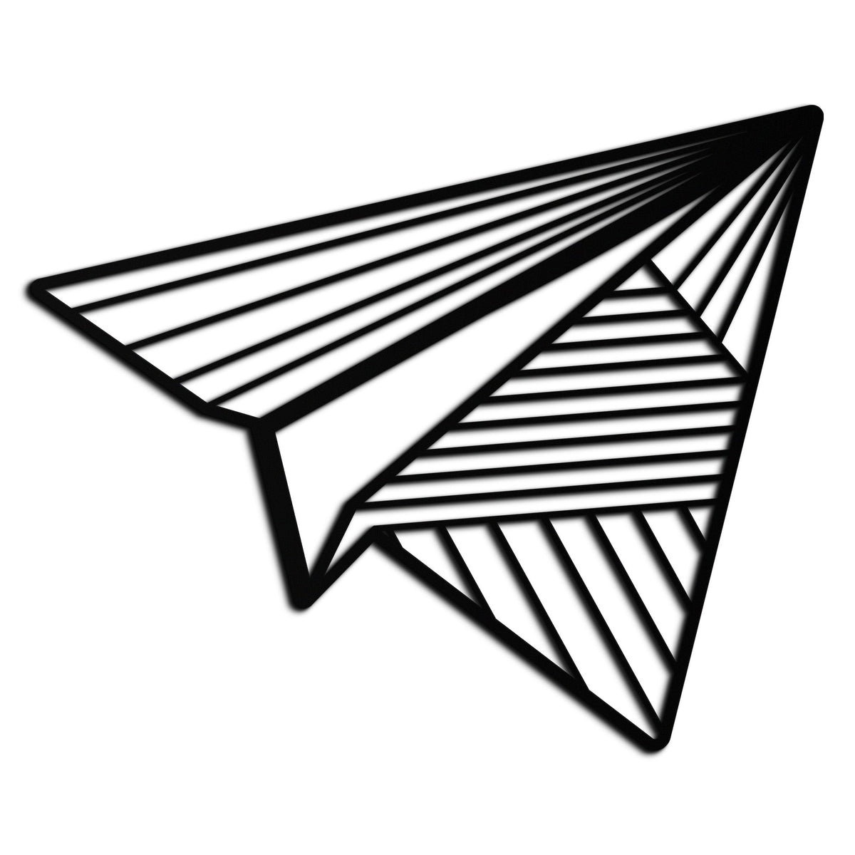 Steel Paper Airplane Wall Art - Minimalist Modern Silhouette