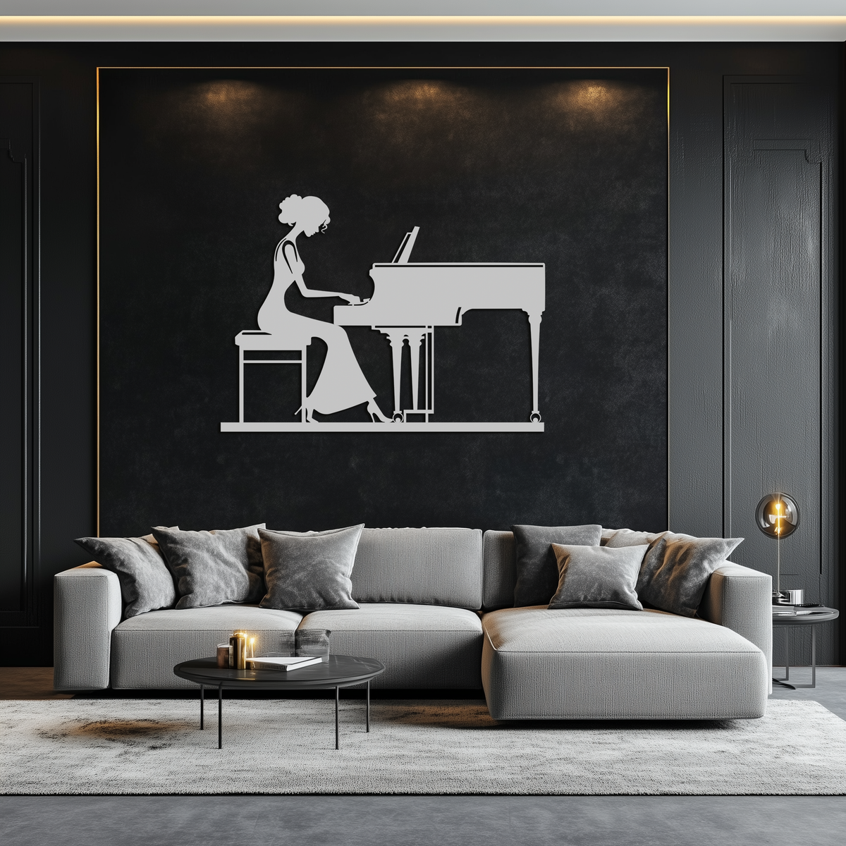 Four Elements Metal Wall Art - Steel Vertical Modern Silhouette Earth Air Fire Water