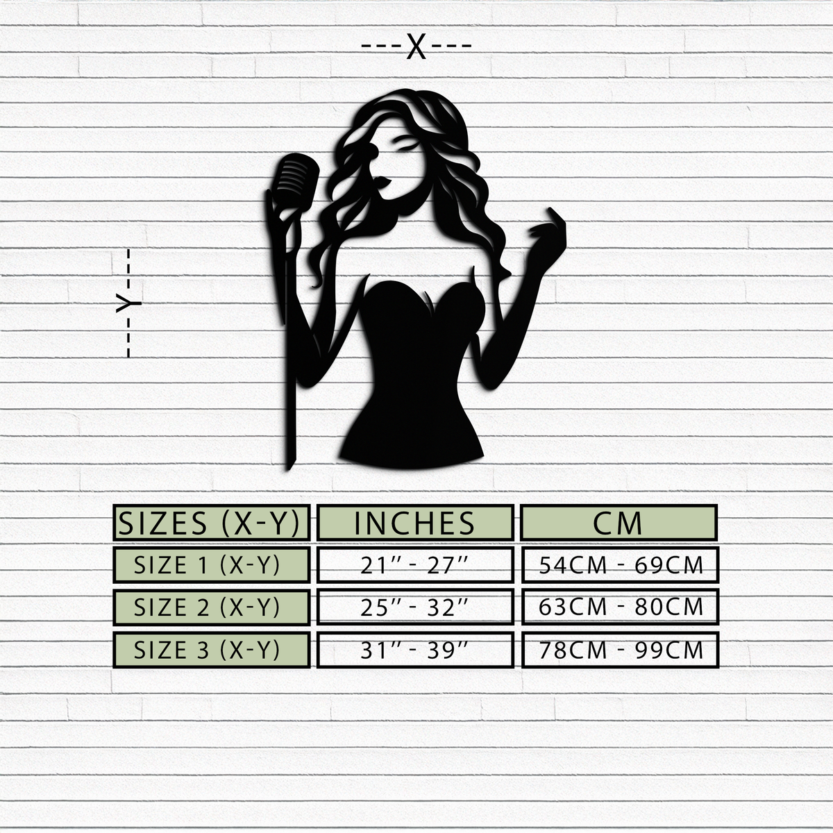 Black Metal Jazz Singer Silhouette Wall Art - Modern Elegant