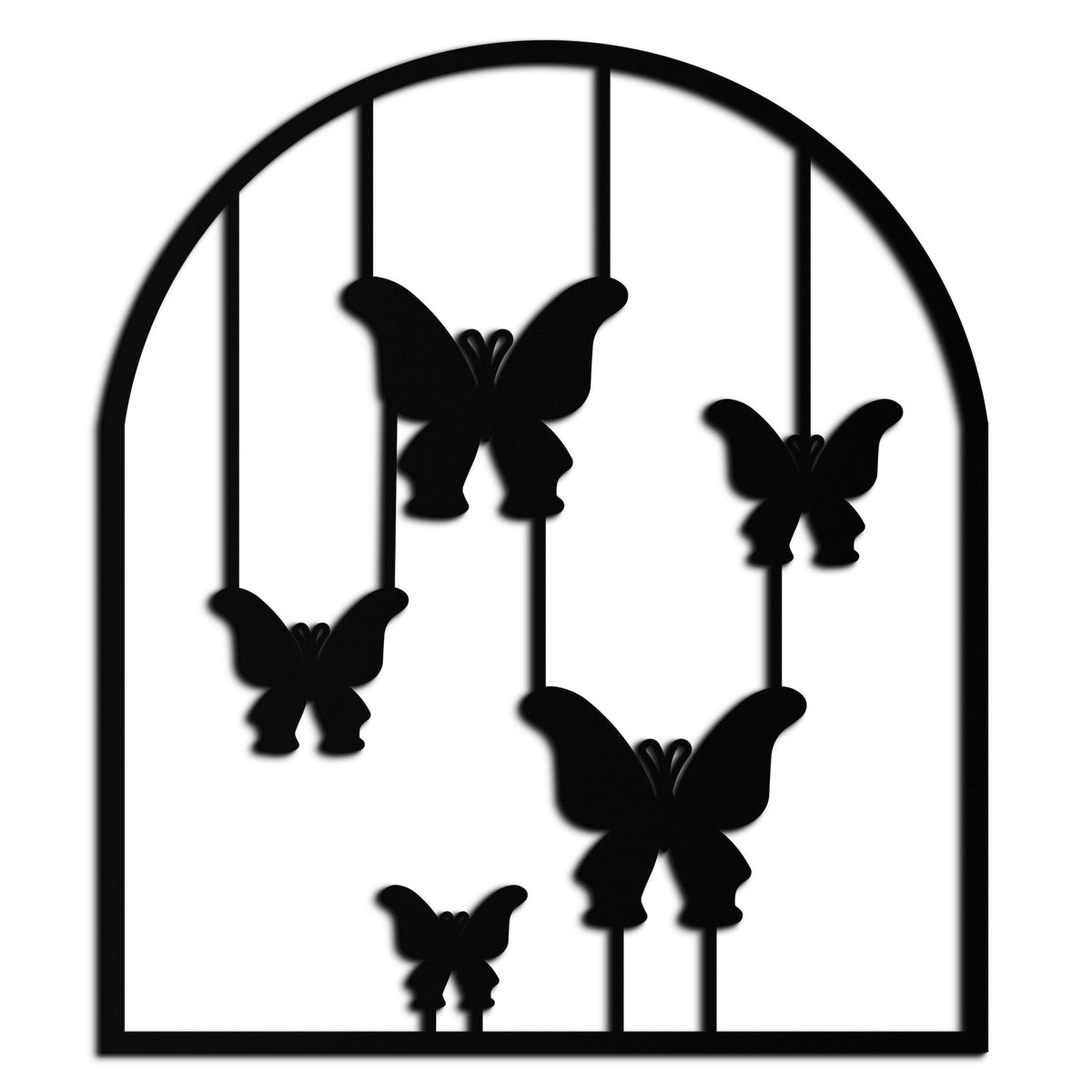 Metal Butterfly Arch Wall Art Sculpture - Elegant Hanging Silhouette for Modern Decor