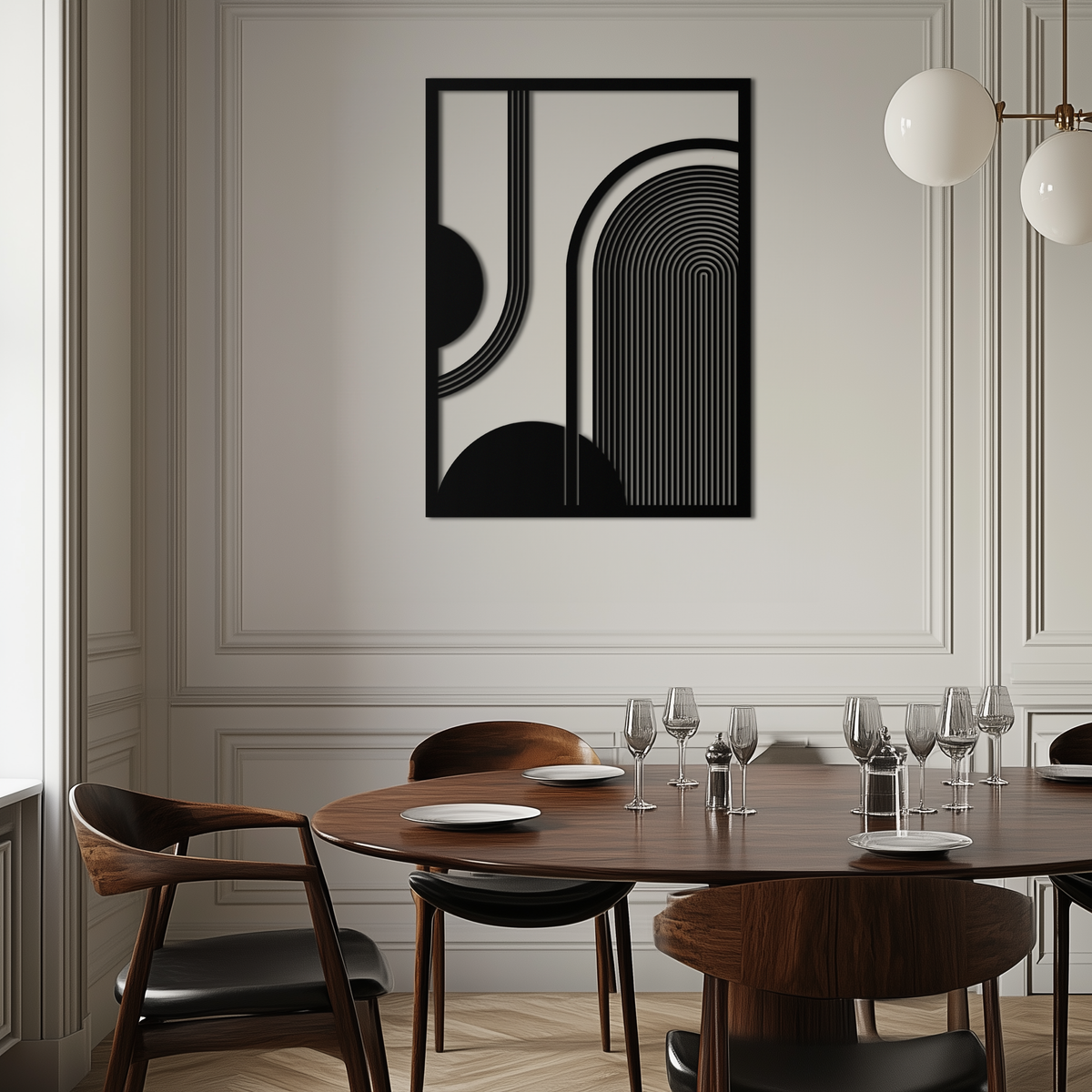 Metal Half-Circle Geometric Wall Art Minimalist Contemporary