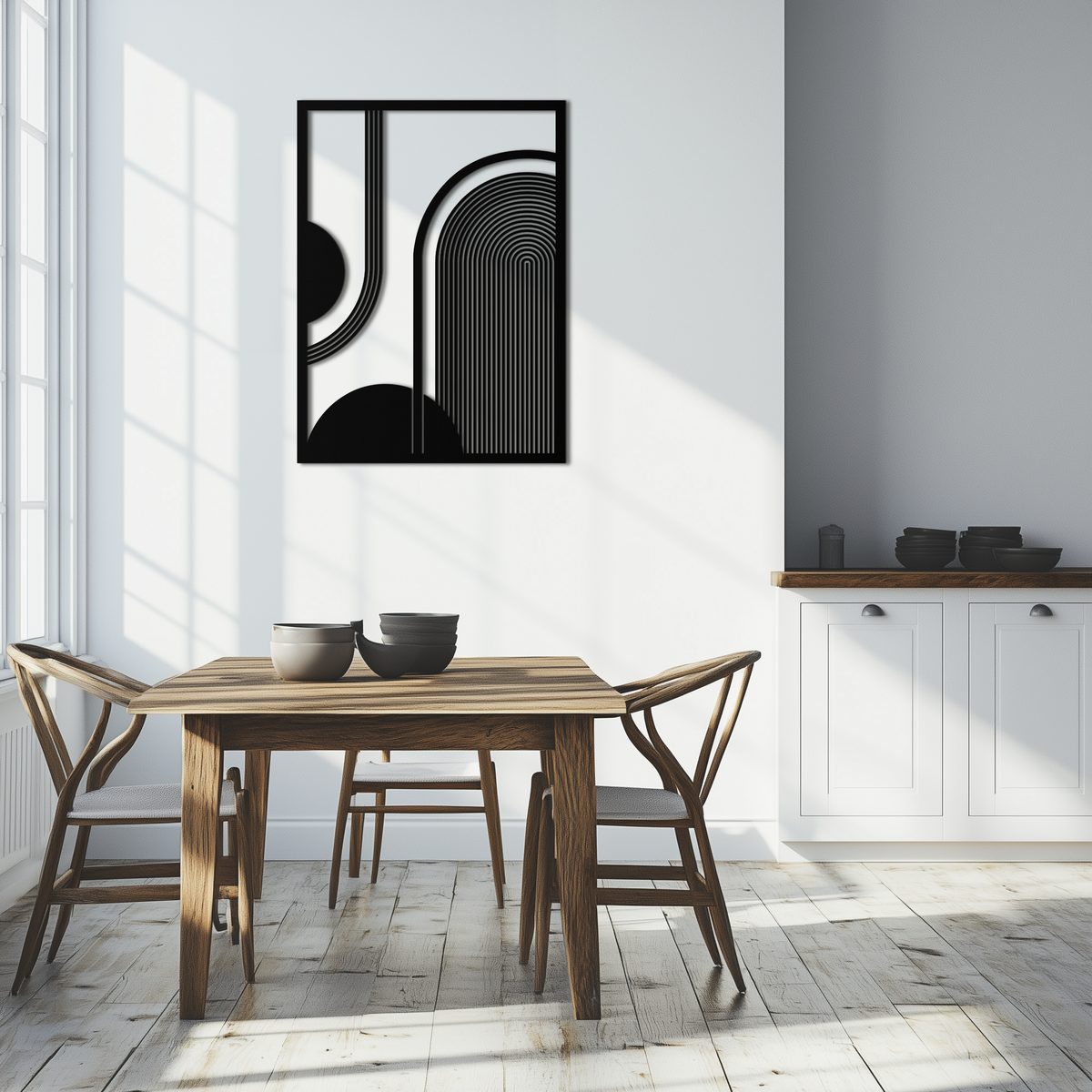 Metal Half-Circle Geometric Wall Art Minimalist Contemporary