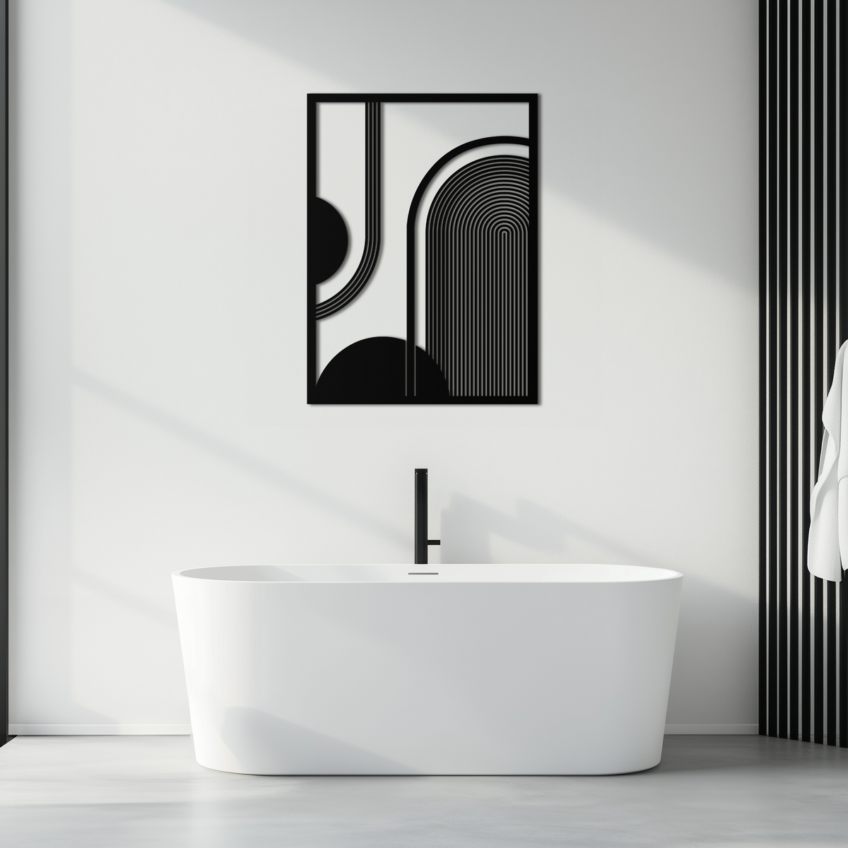 Metal Half-Circle Geometric Wall Art Minimalist Contemporary