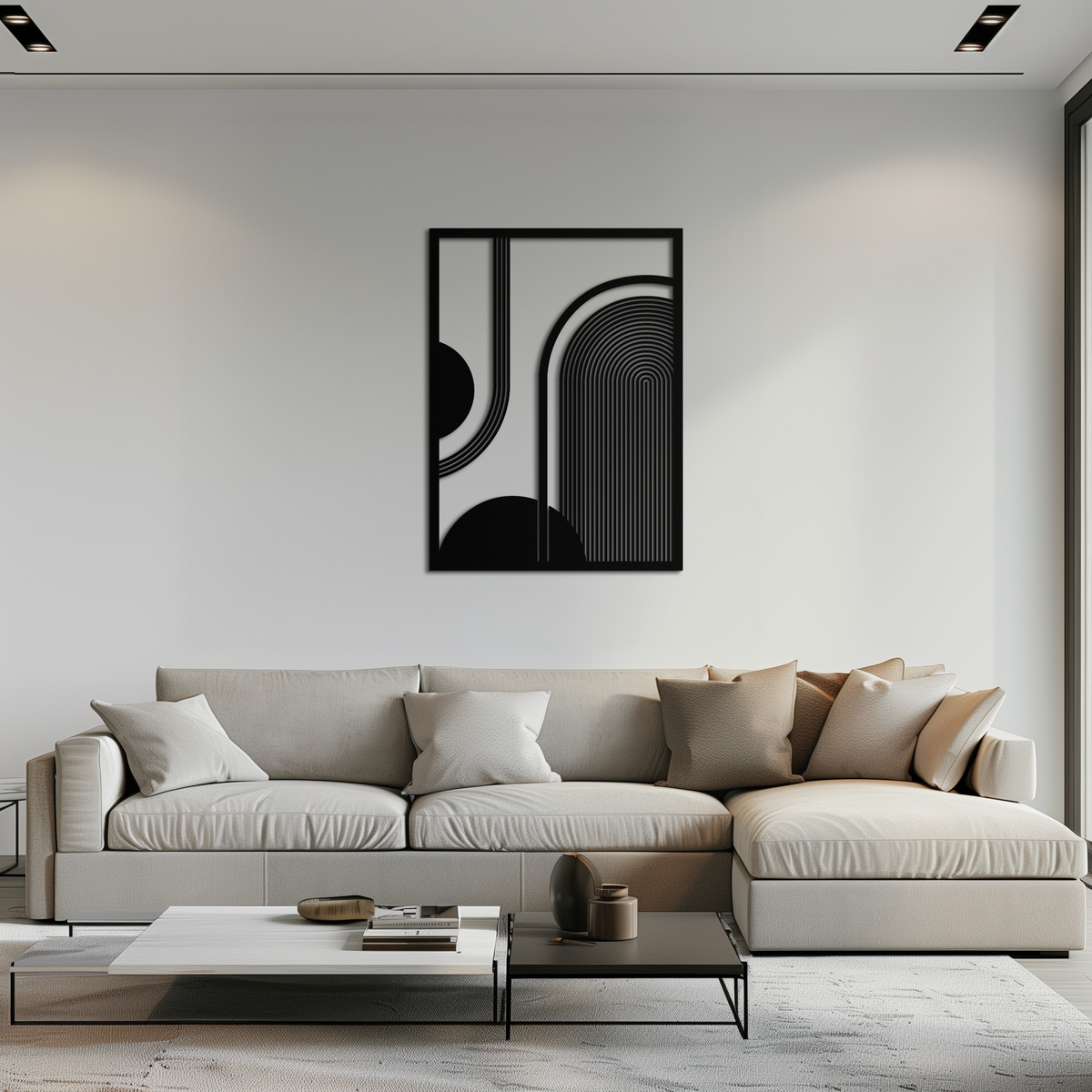 Metal Half-Circle Geometric Wall Art Minimalist Contemporary