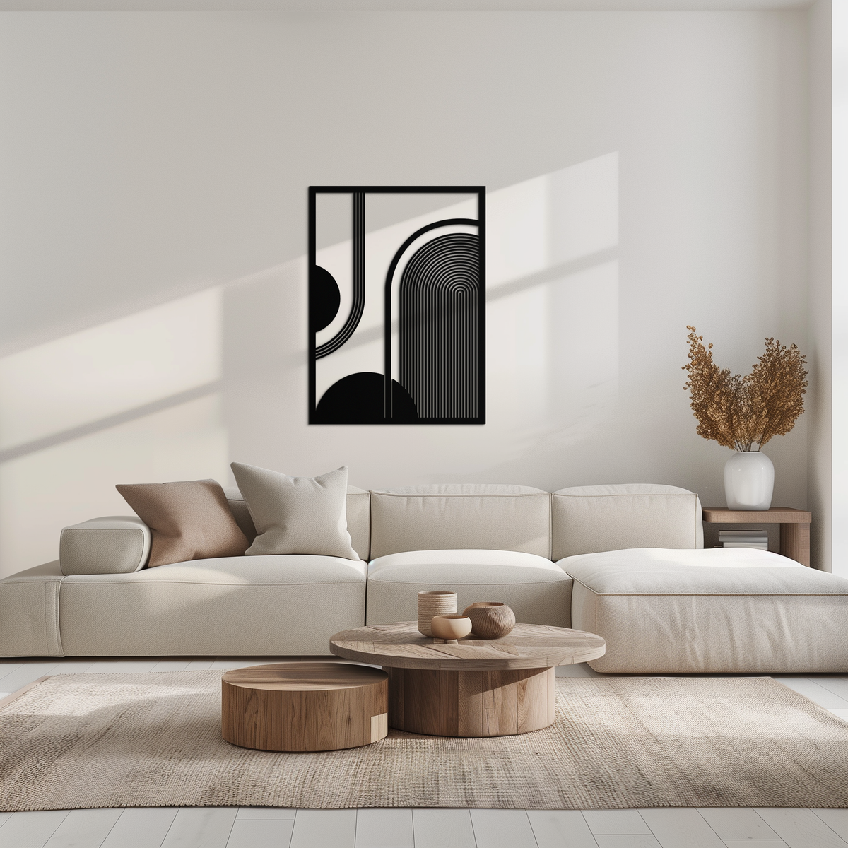 Metal Half-Circle Geometric Wall Art Minimalist Contemporary
