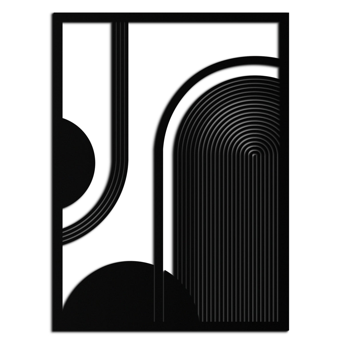 Metal Half-Circle Geometric Wall Art Minimalist Contemporary