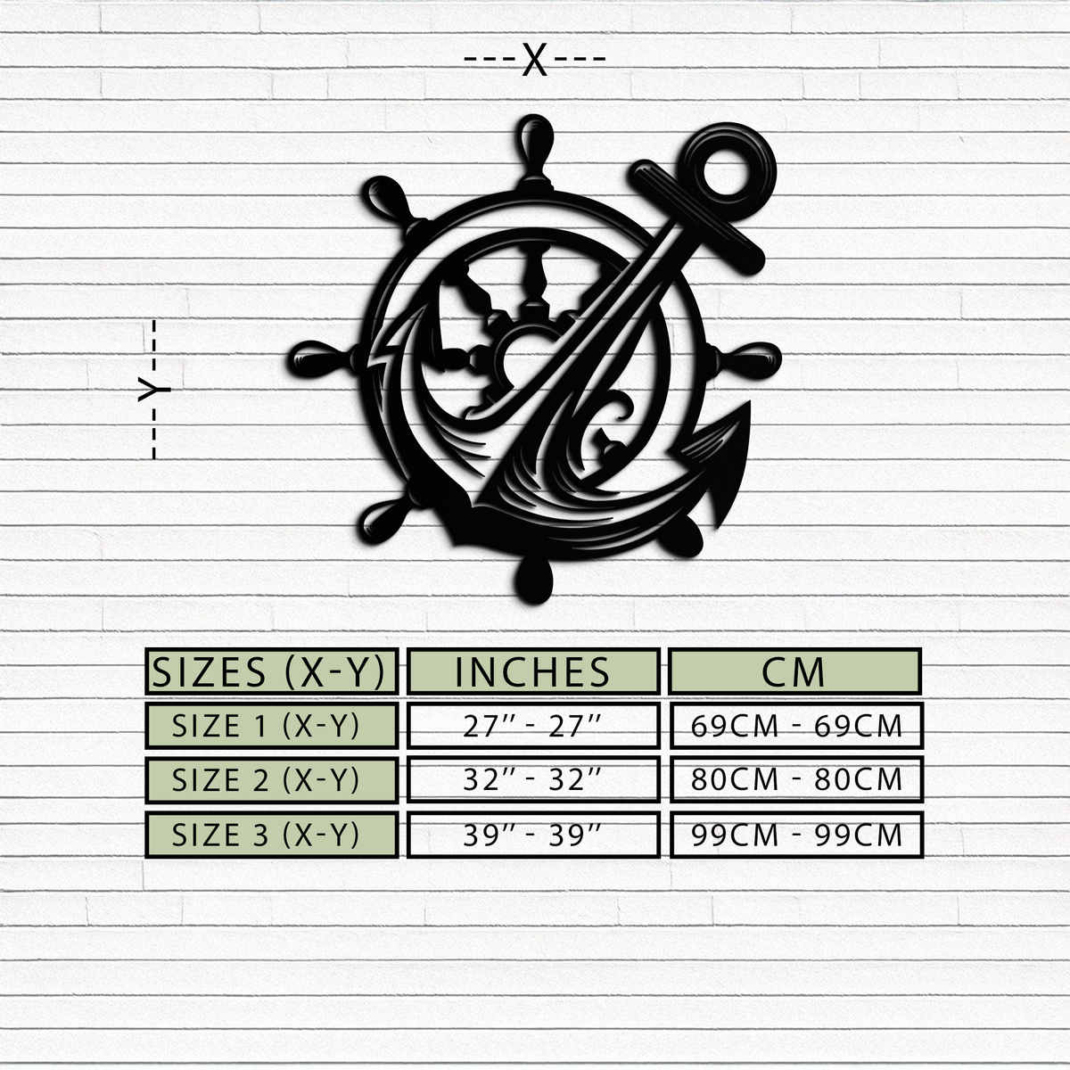 Metal Anchor and Ship Wheel Nautical Wall Art Industrial Style