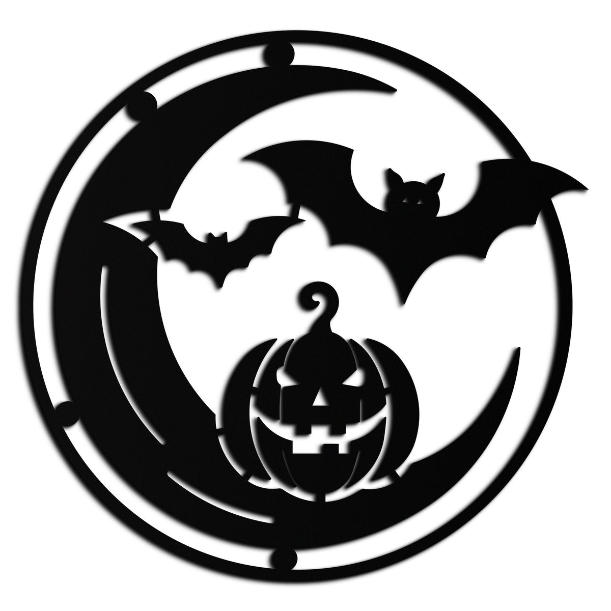 Metal Wall Art - Spooky Halloween Bat Pumpkin Jack-O-Lantern Design