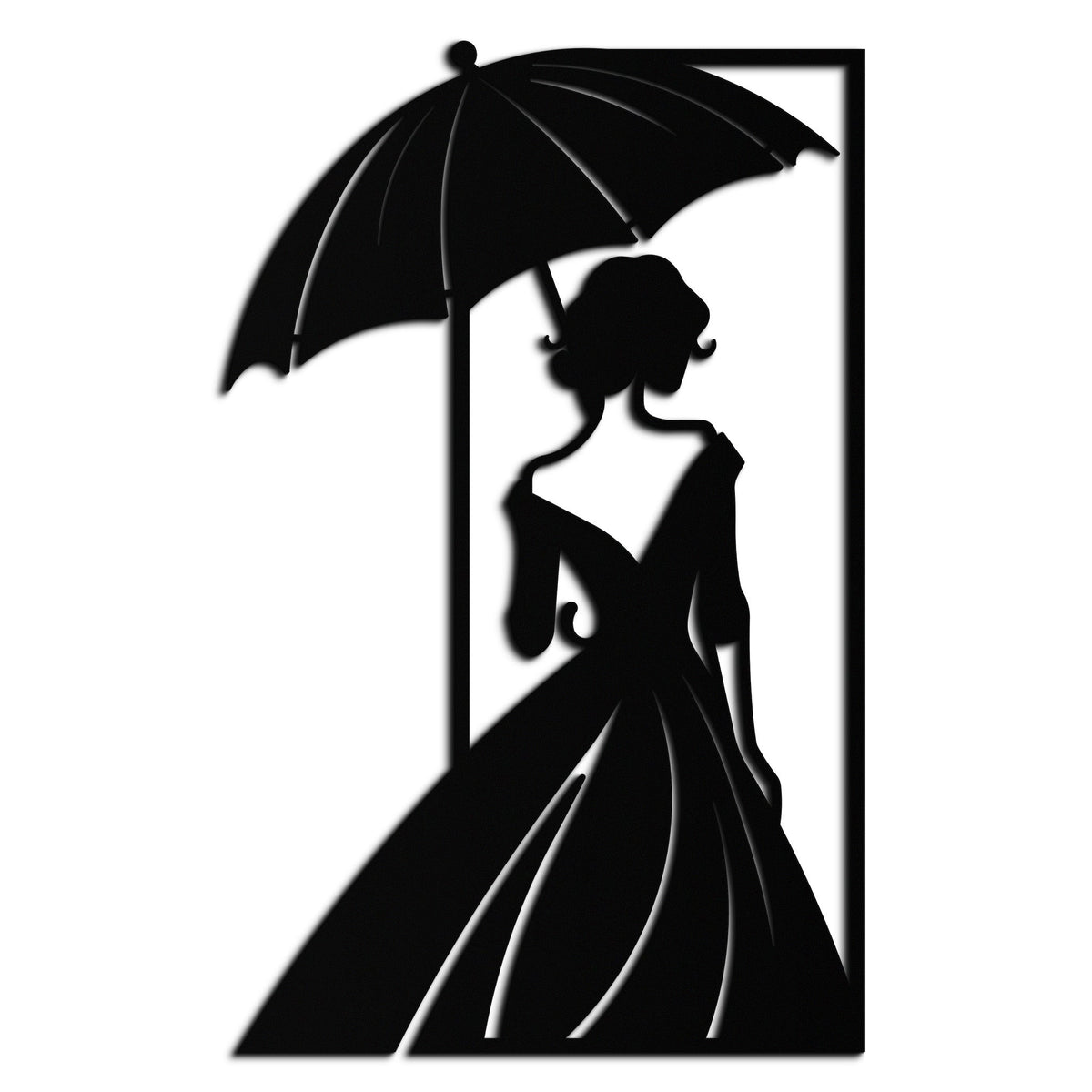 Metal Woman Silhouette Wall Art - Modern Elegant Female Panel