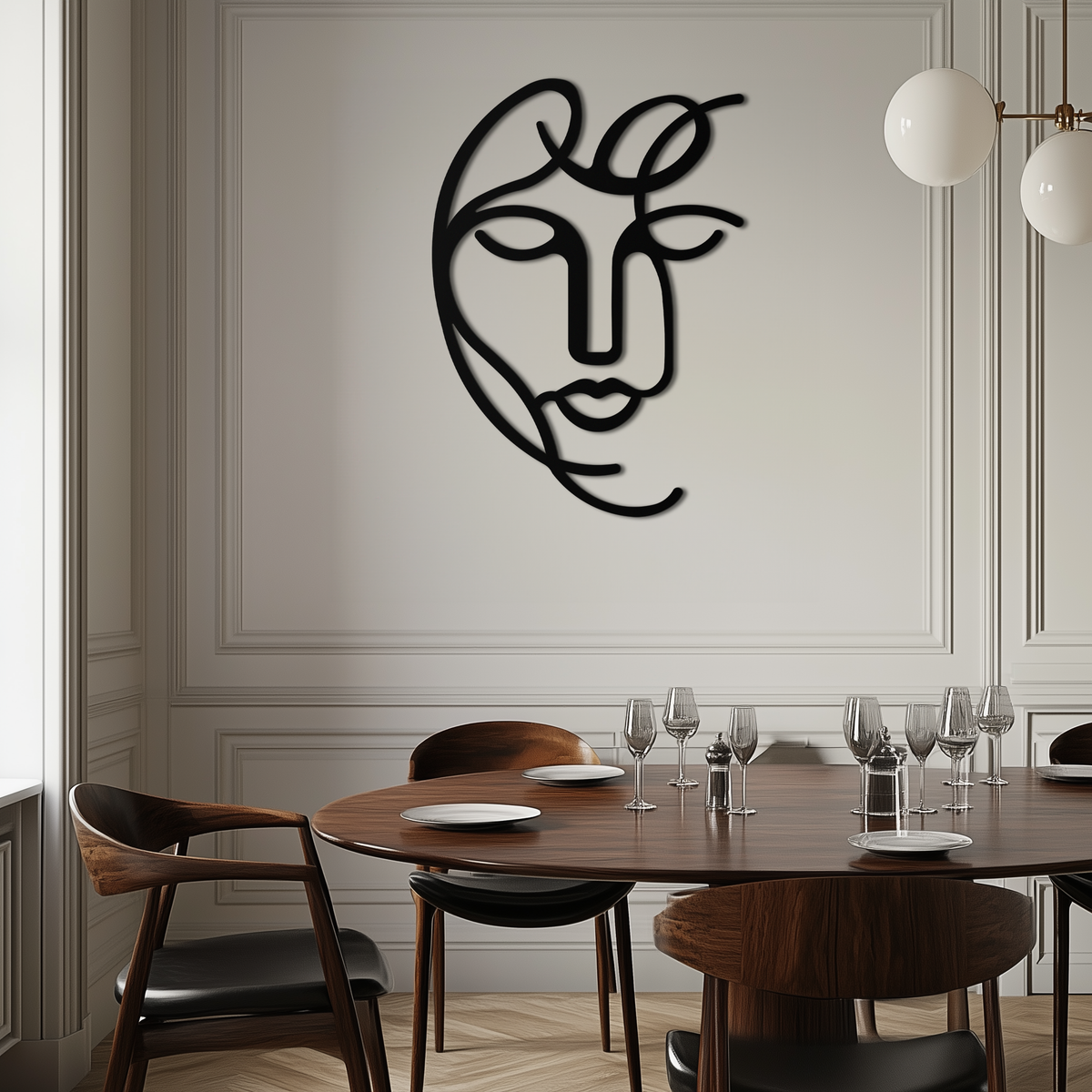 Metal Wall Art Abstract Female Silhouette Holding Microphone