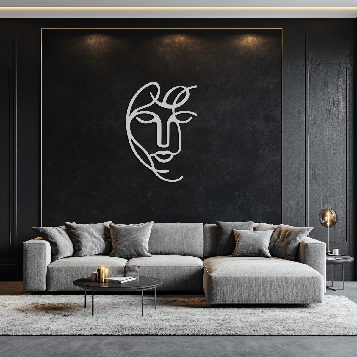Metal Wall Art Abstract Female Silhouette Holding Microphone