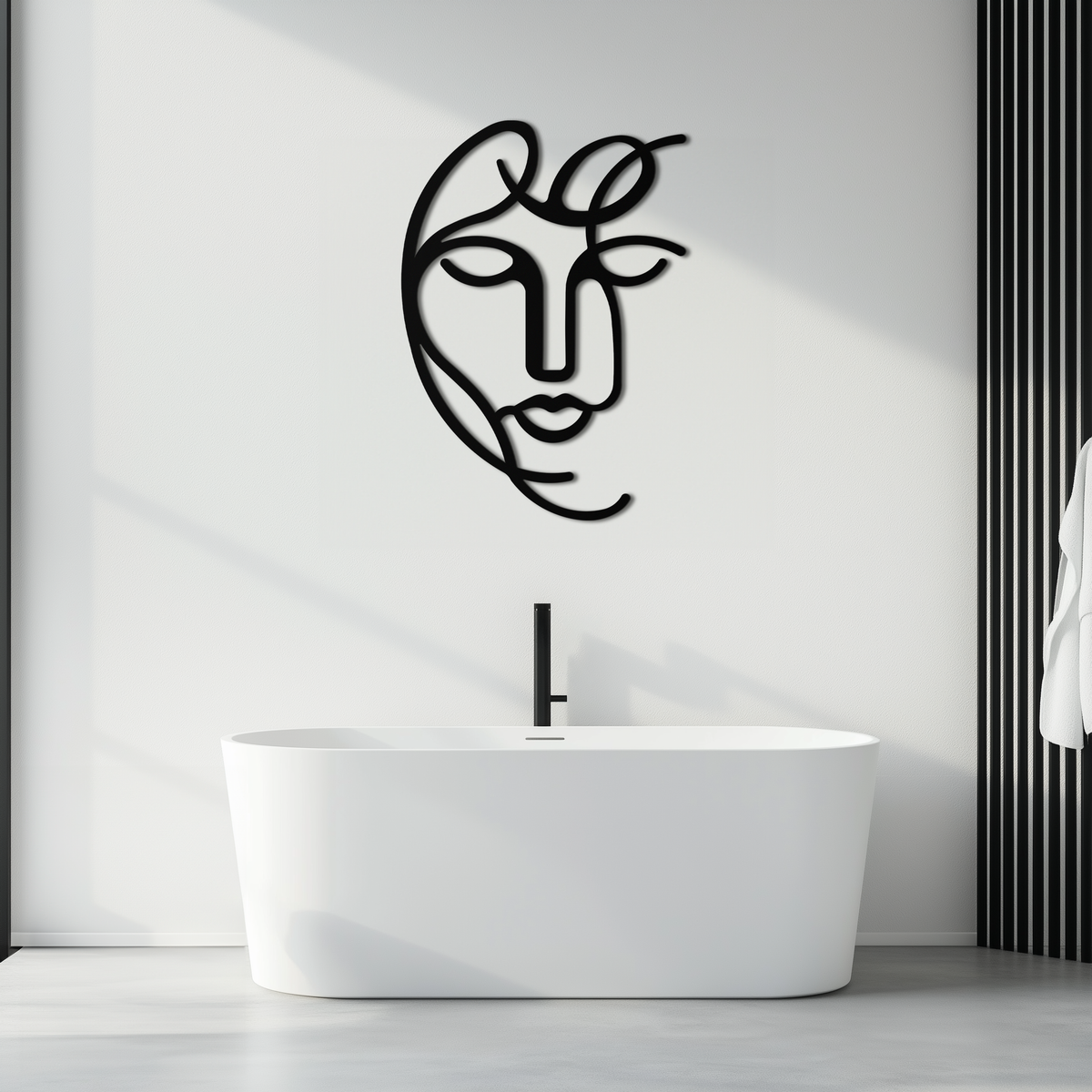 Metal Wall Art Abstract Female Silhouette Holding Microphone