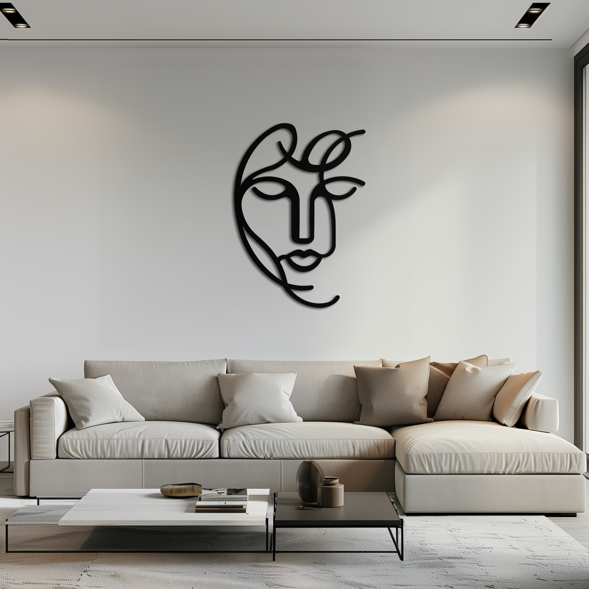 Metal Wall Art Abstract Female Silhouette Holding Microphone