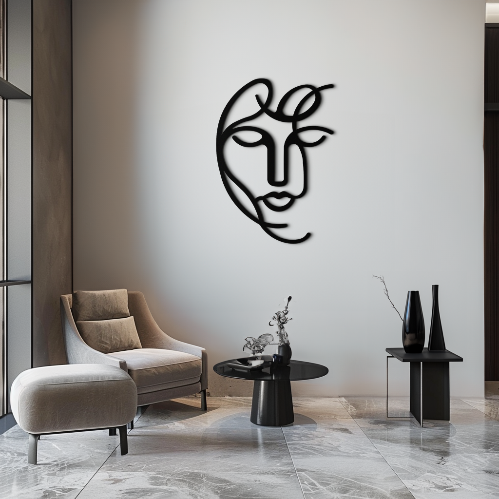 Metal Wall Art Abstract Female Silhouette Holding Microphone