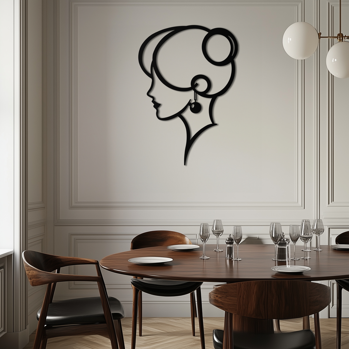 Woman Silhouette Metal Wall Art - Elegant Modern Contemporary Minimalist Home Design