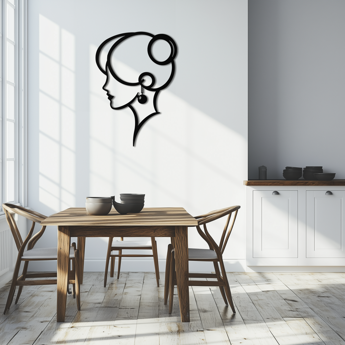Woman Silhouette Metal Wall Art - Elegant Modern Contemporary Minimalist Home Design